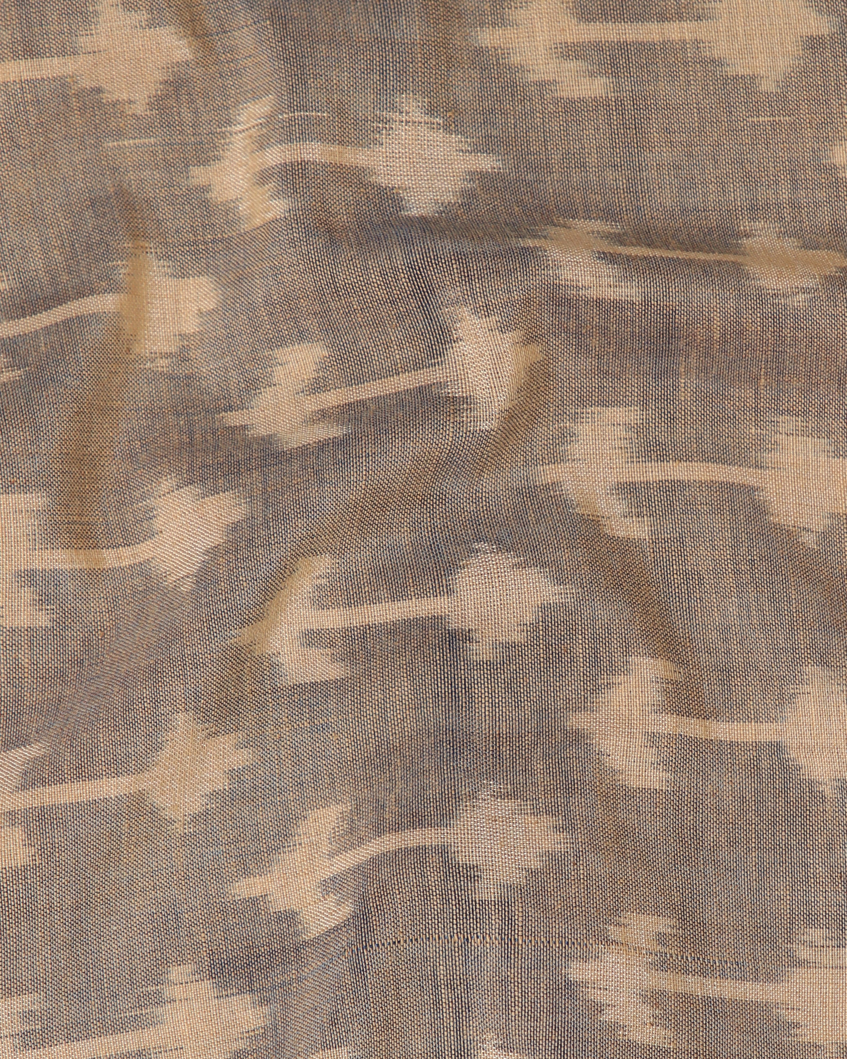 Maesha Pochampally Warp Ikat Brown Cotton Saree