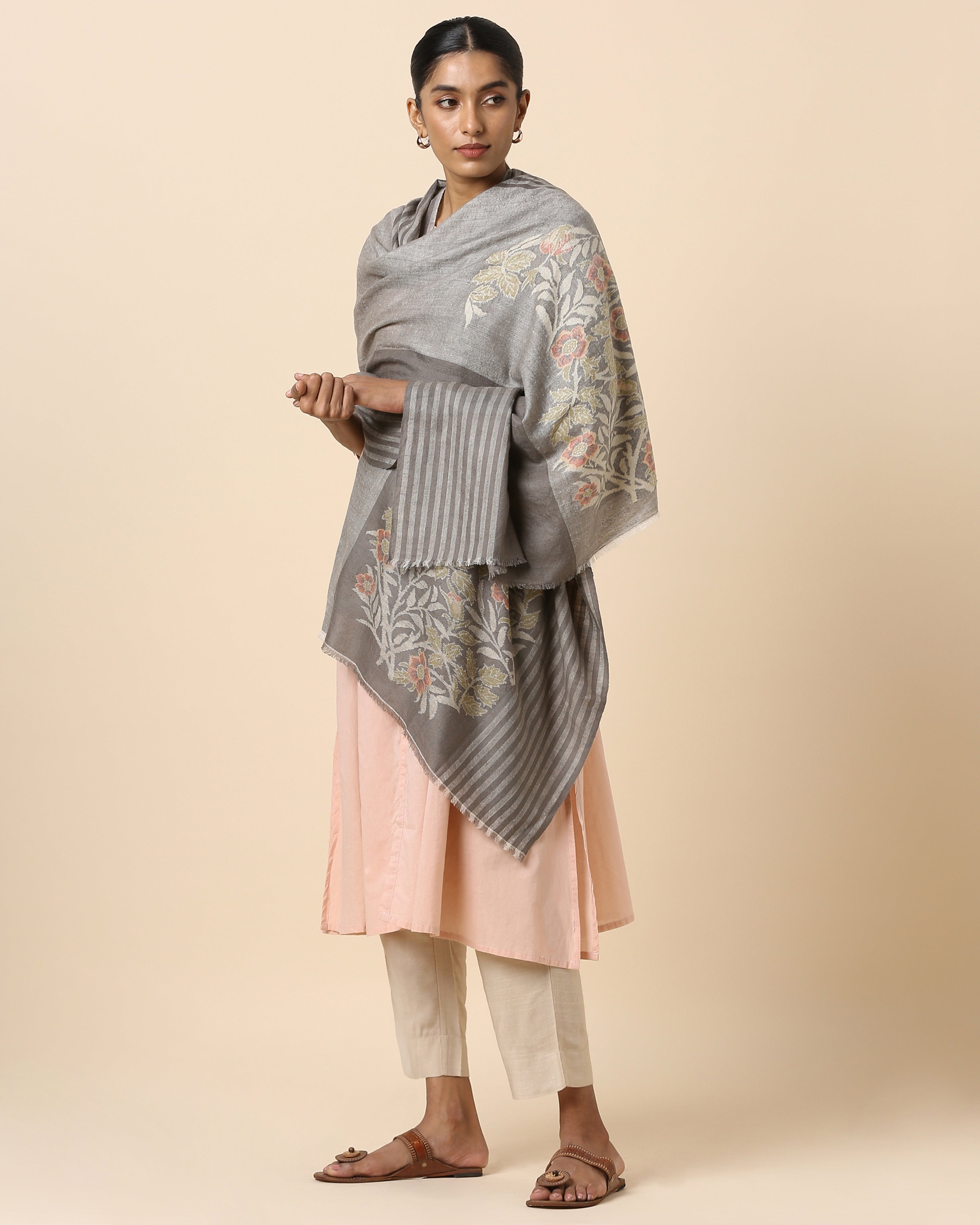 Kylie Kashmir Kani Pashmina Shawl