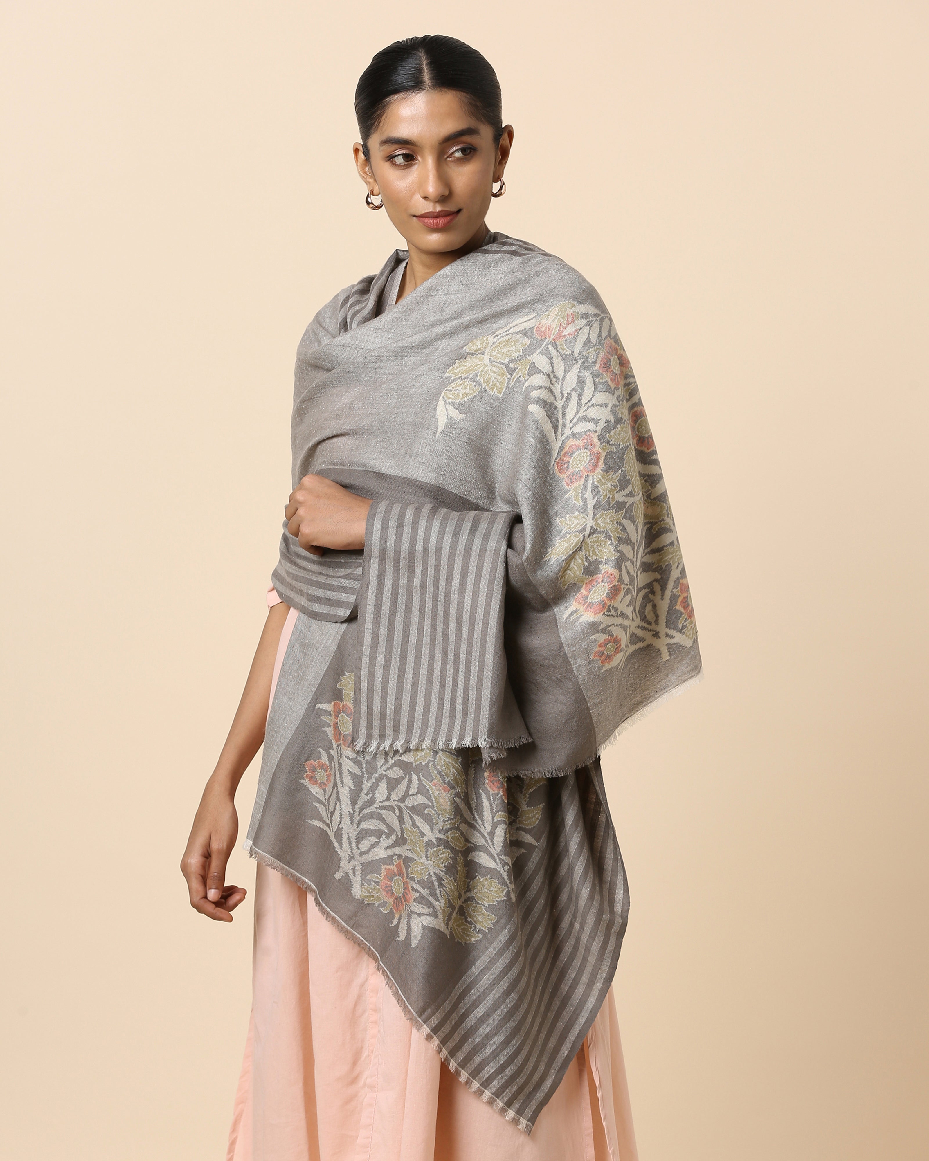 Kylie Kashmir Kani Pashmina Shawl