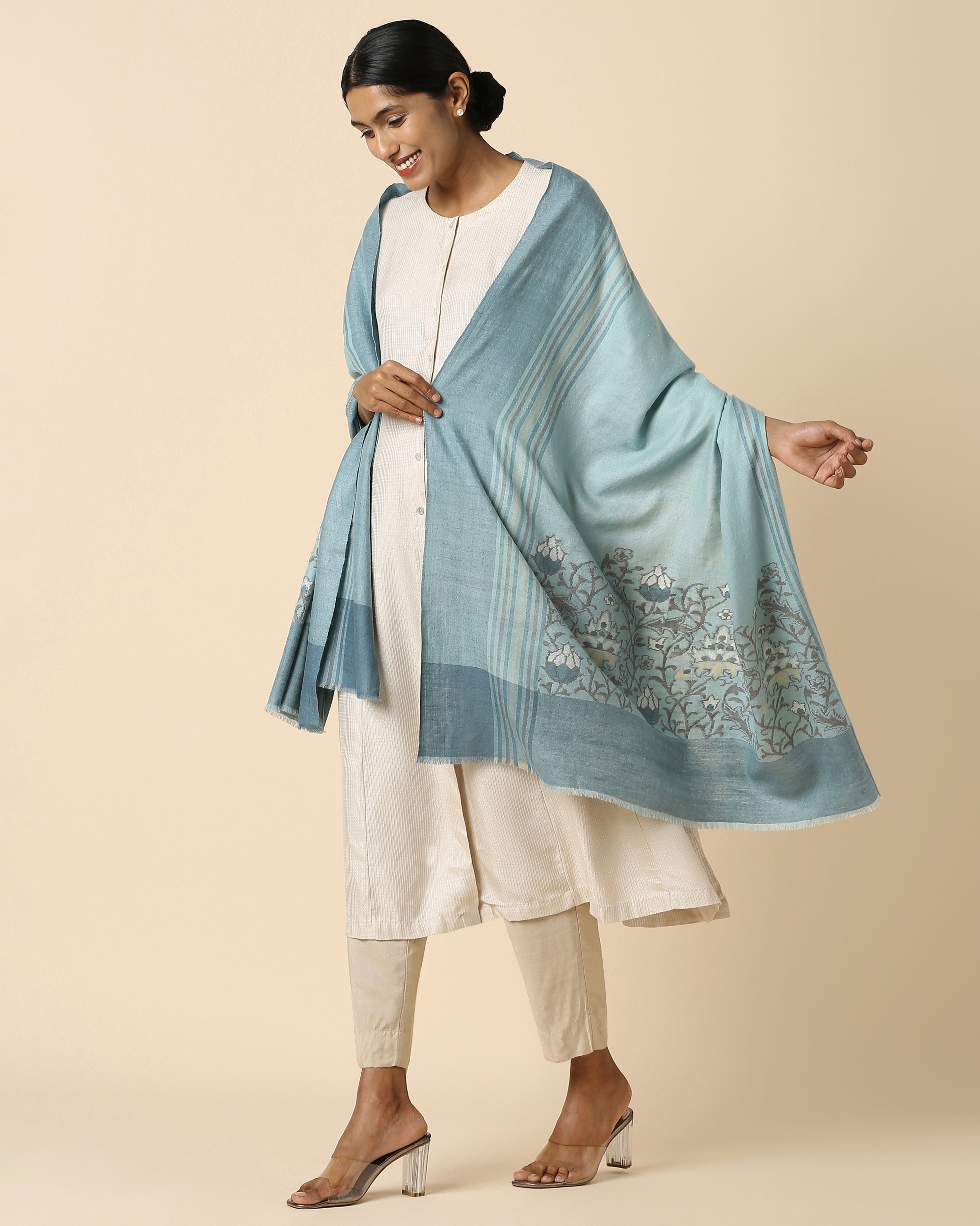 Khloe Kashmir Kani Pashmina Shawl