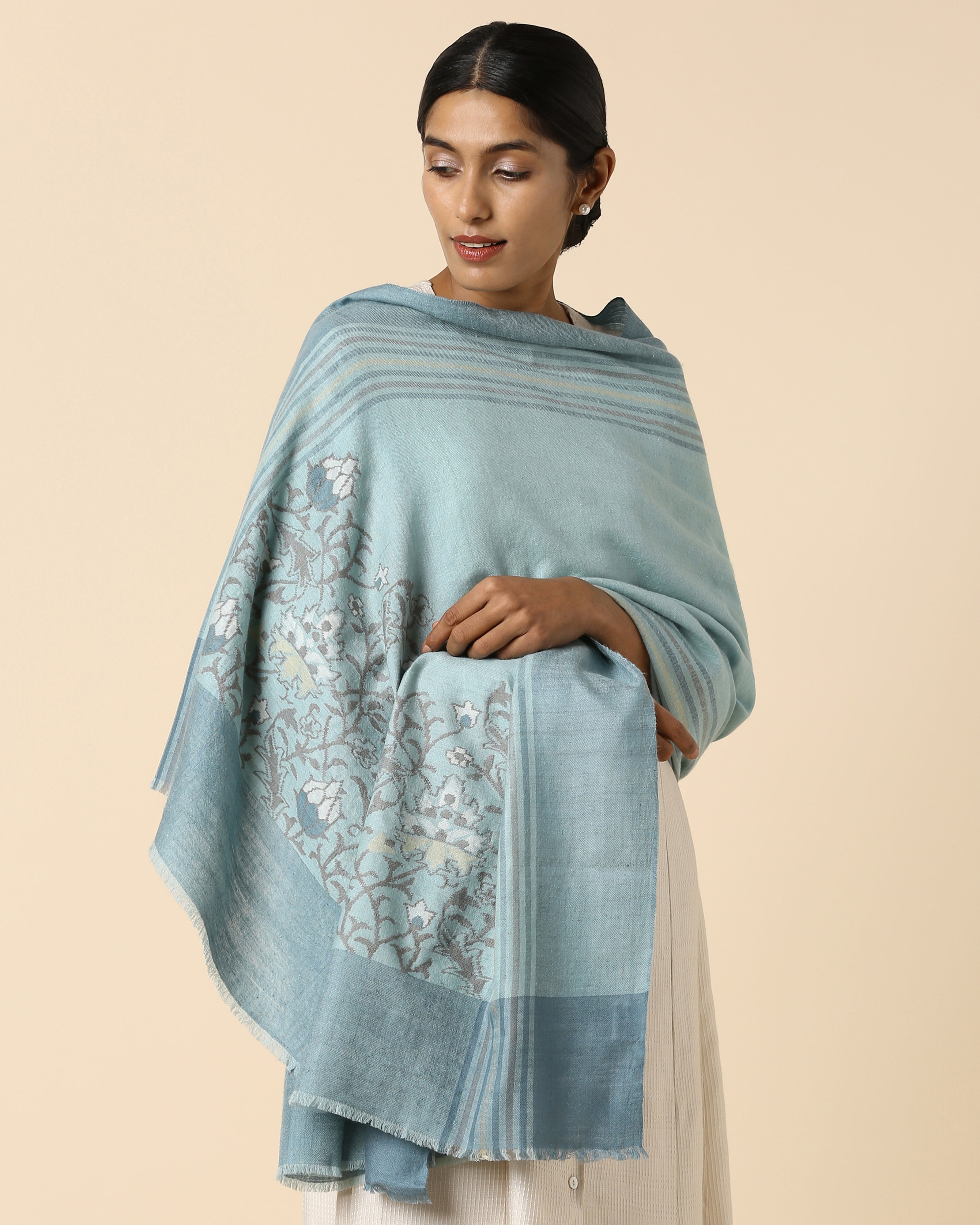 Khloe Kashmir Kani Pashmina Shawl