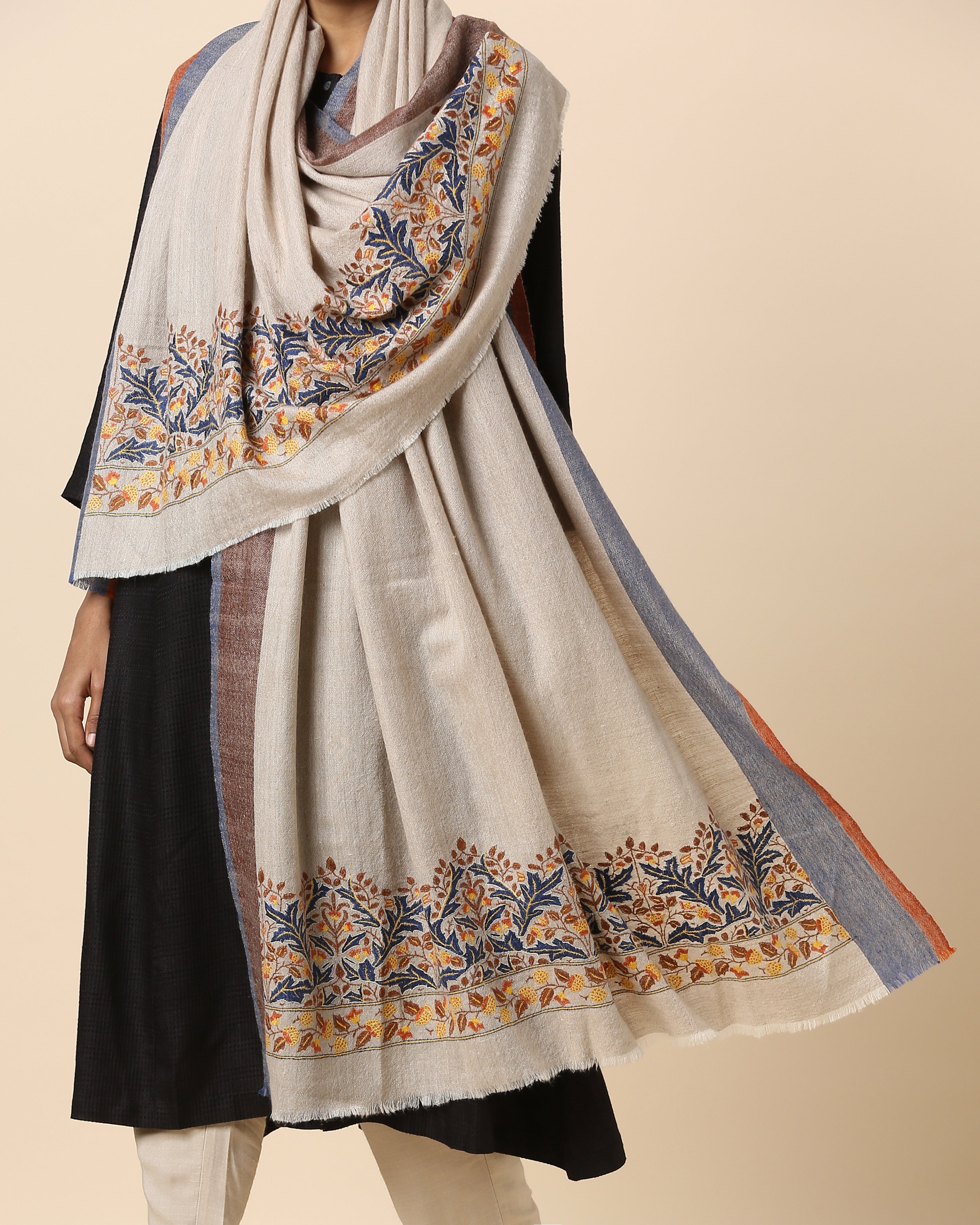 Manon Kashmir Sozni Embroidery Pashmina Shawl