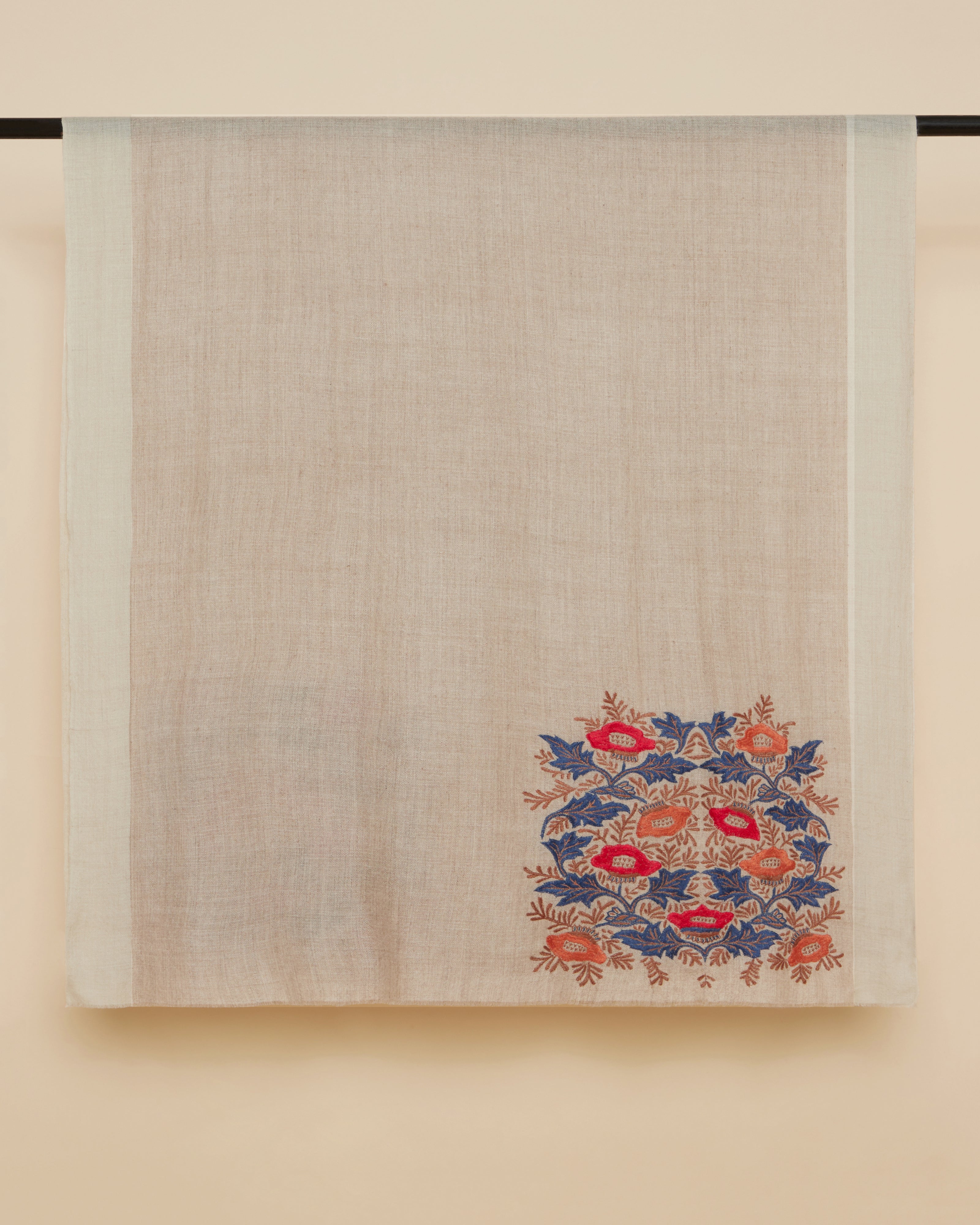 Kris Kashmir Sozni Embroidery Pashmina Shawl