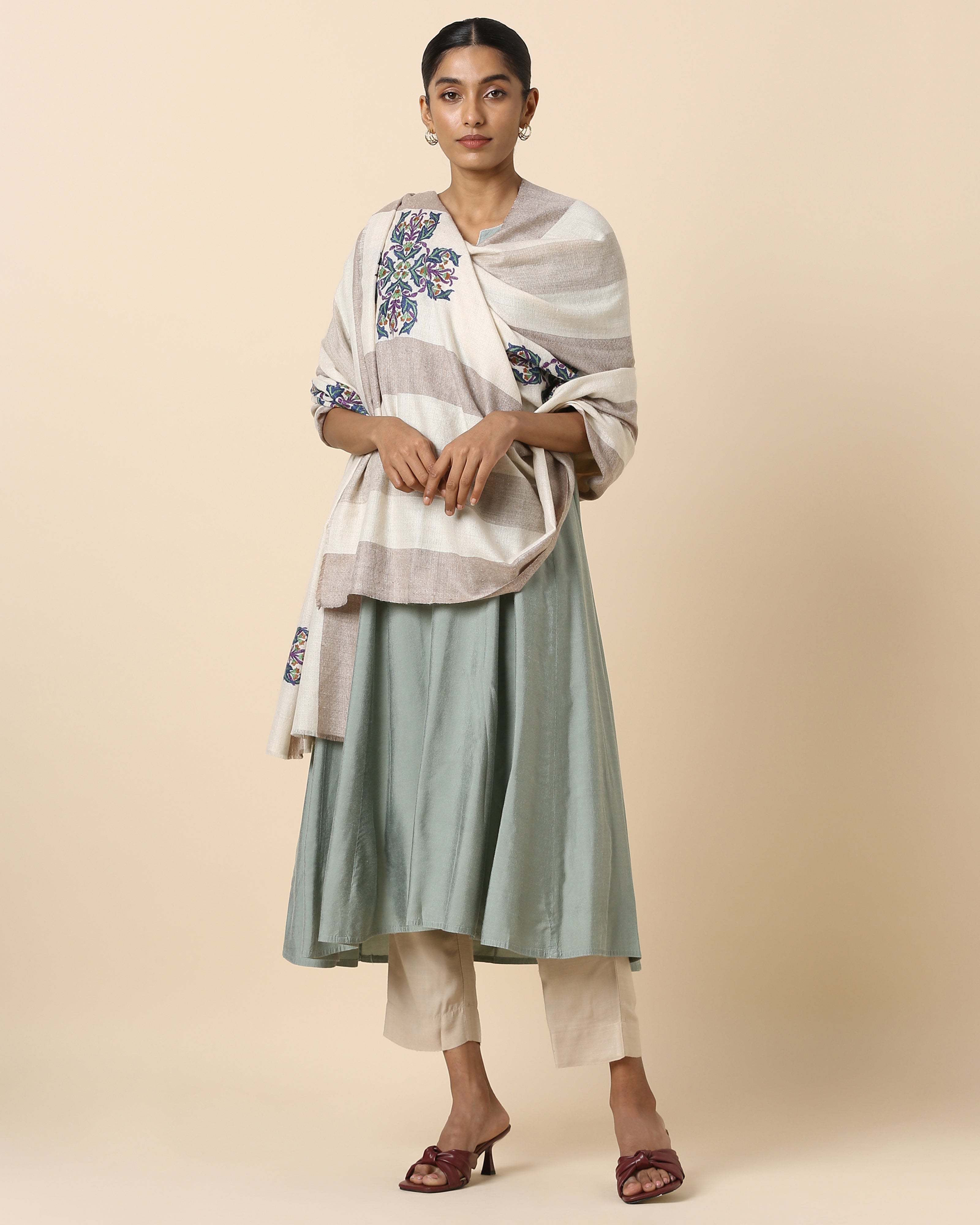 Ketlyn Kashmir Sozni Embroidery Pashmina Shawl