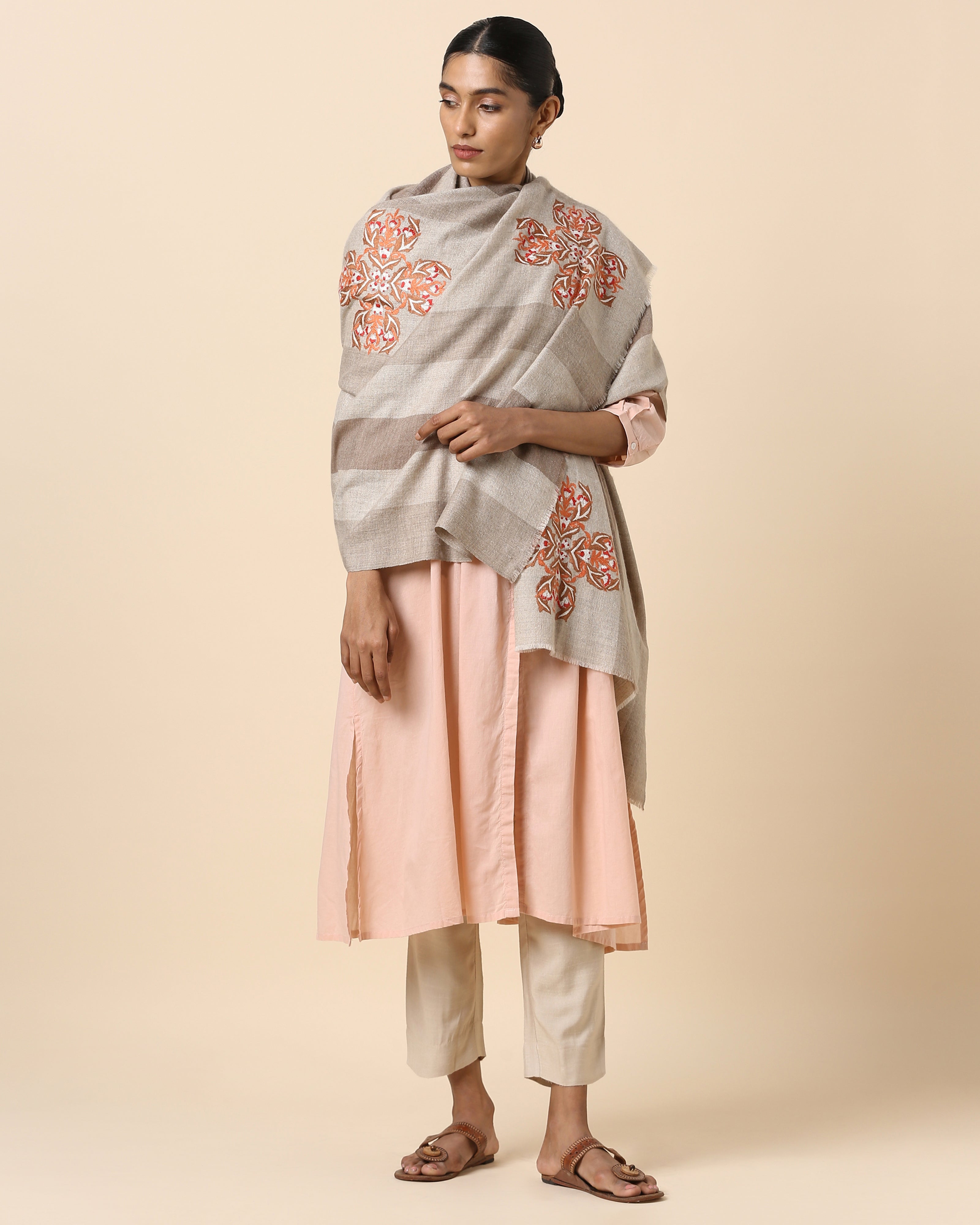 Ketlyn Kashmir Sozni Embroidery Pashmina Shawl