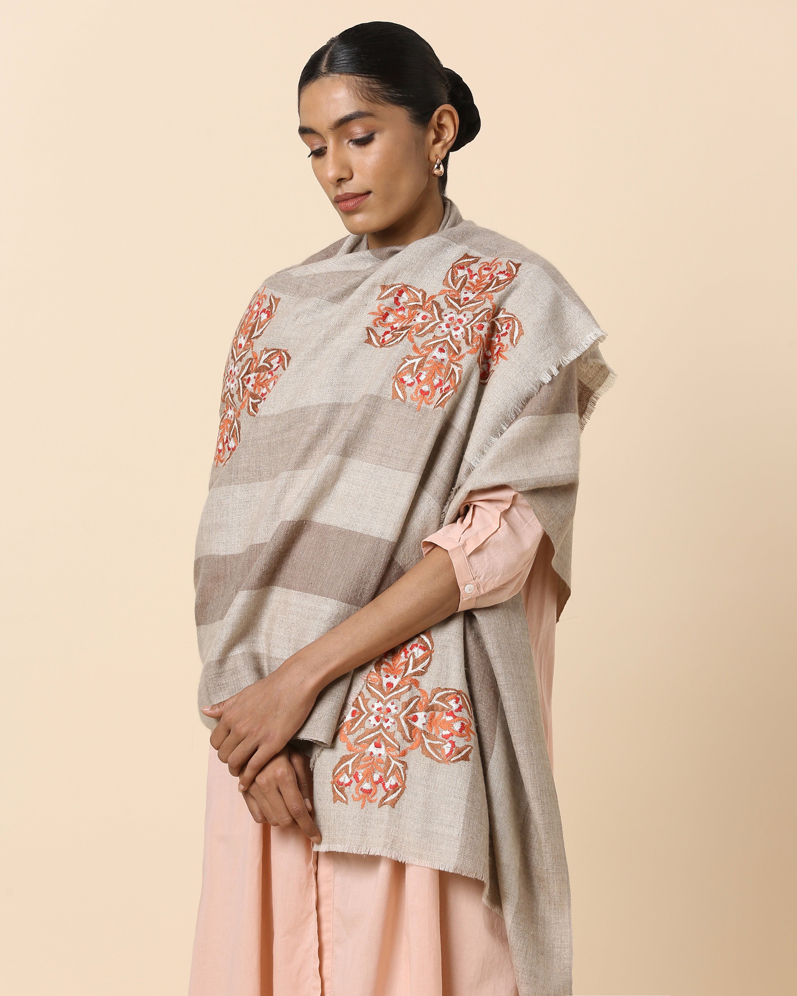 Ketlyn Kashmir Sozni Embroidery Pashmina Shawl