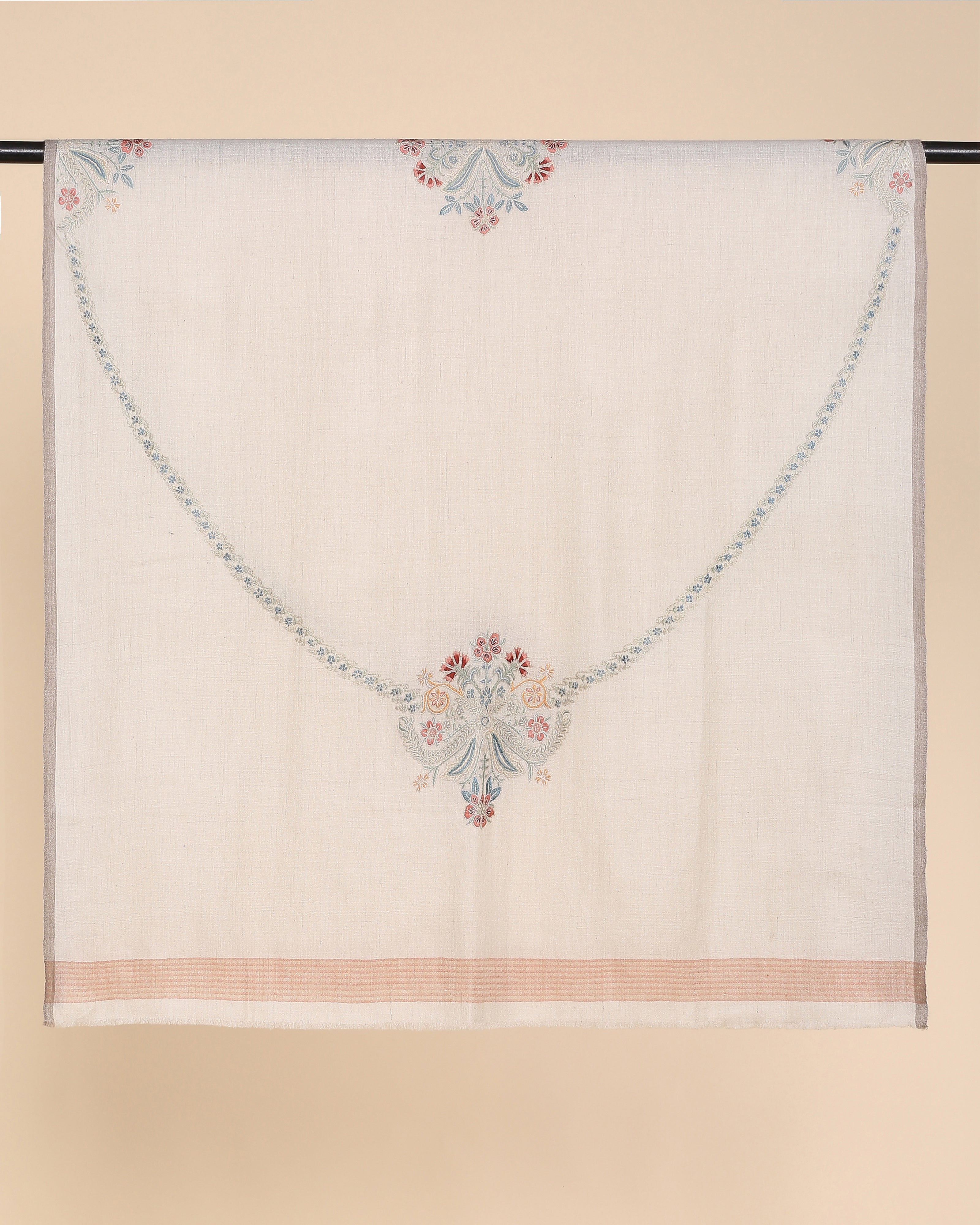 Bethany Kashmir Sozni Embroidery Pashmina Shawl