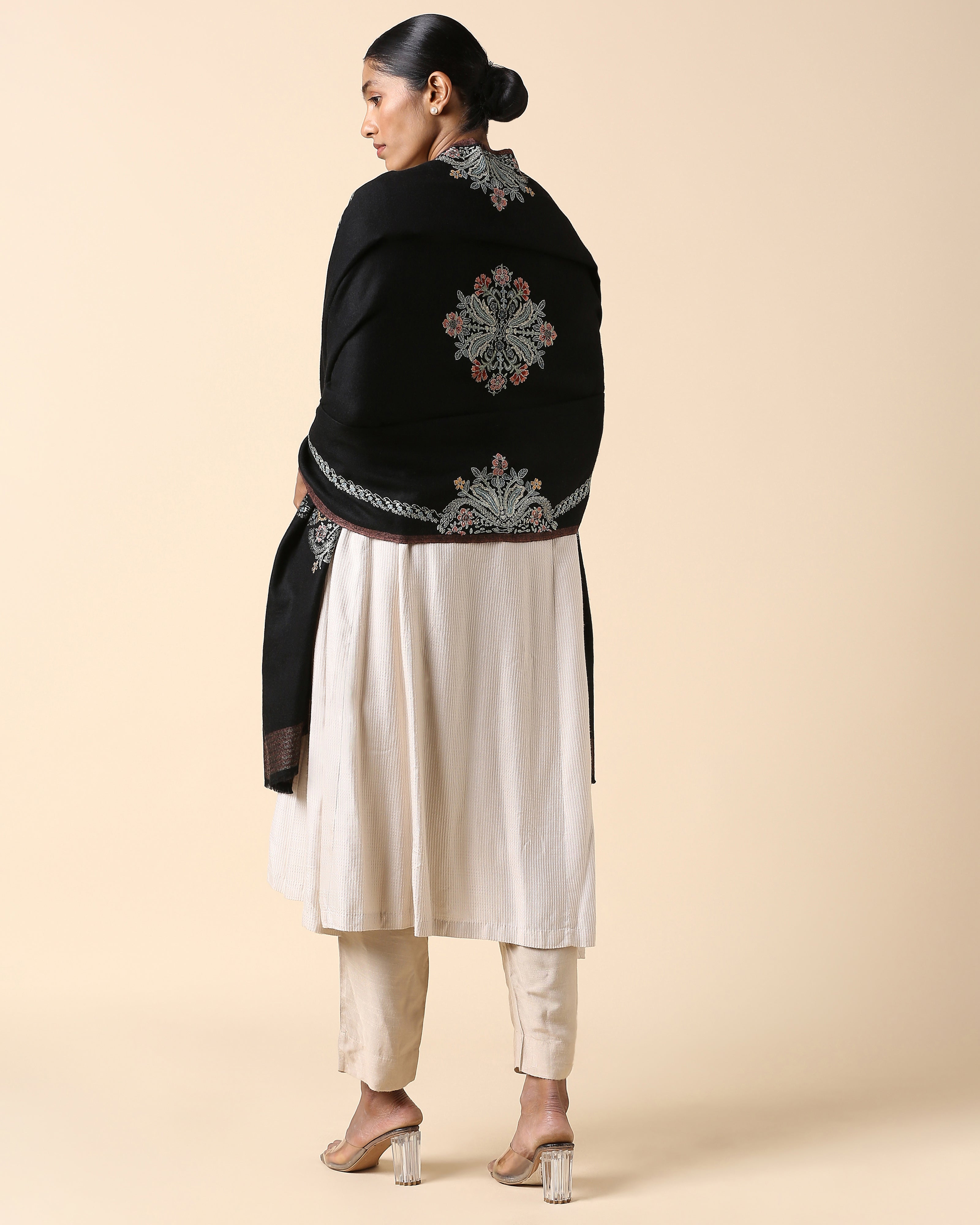 Bethany Kashmir Sozni Embroidery Pashmina Shawl