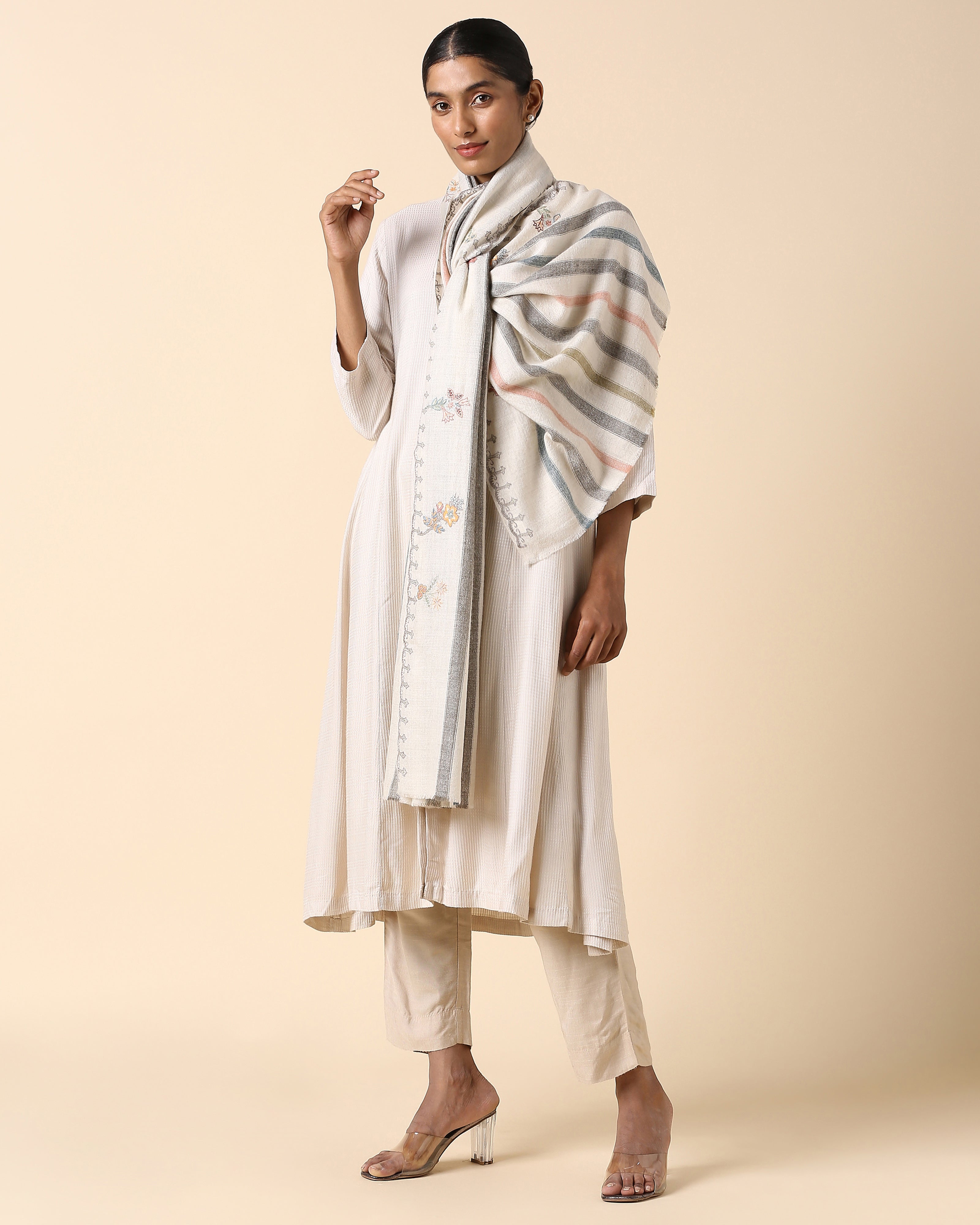 Stella Kashmir Sozni Embroidery Pashmina Stole