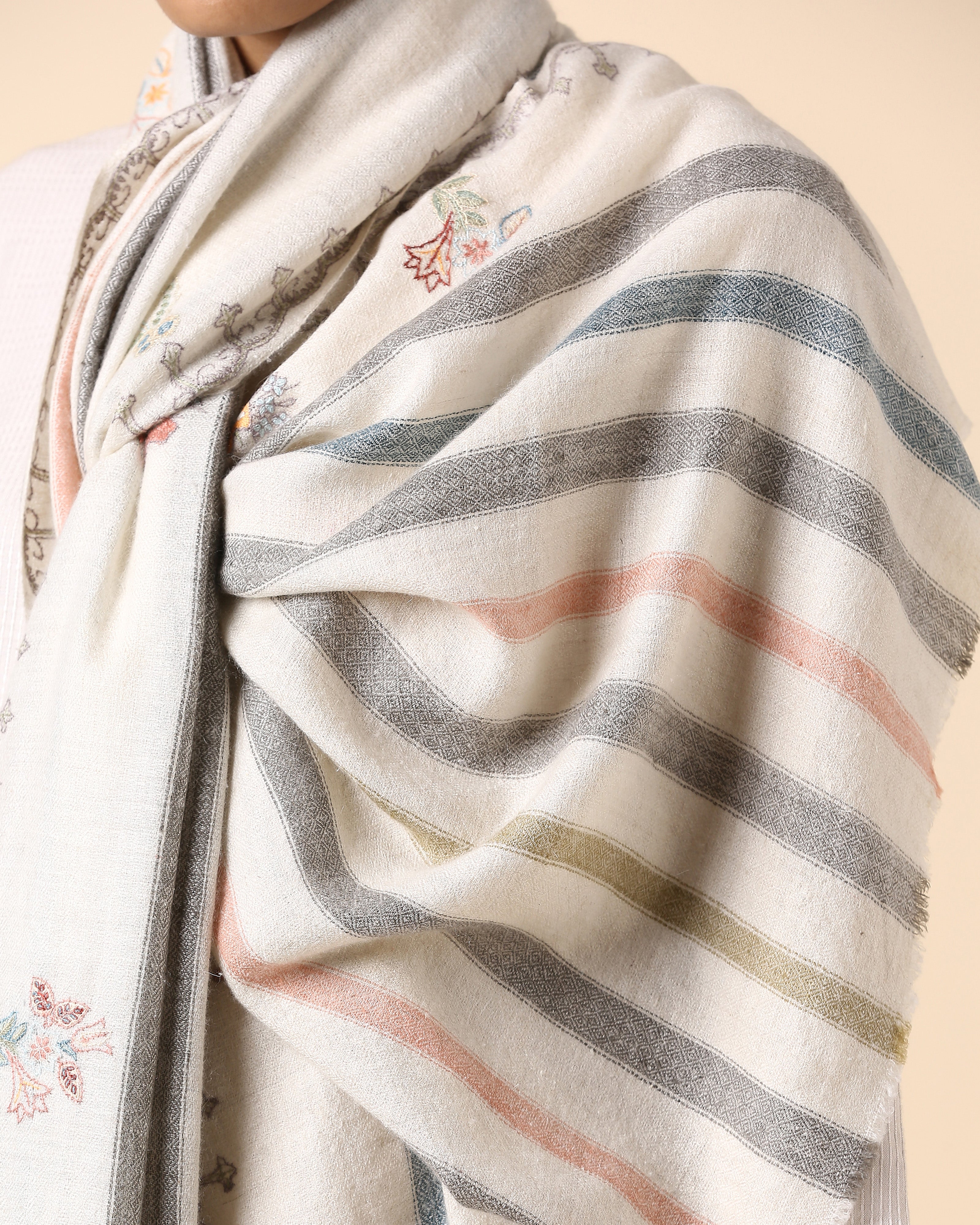 Stella Kashmir Sozni Embroidery Pashmina Stole