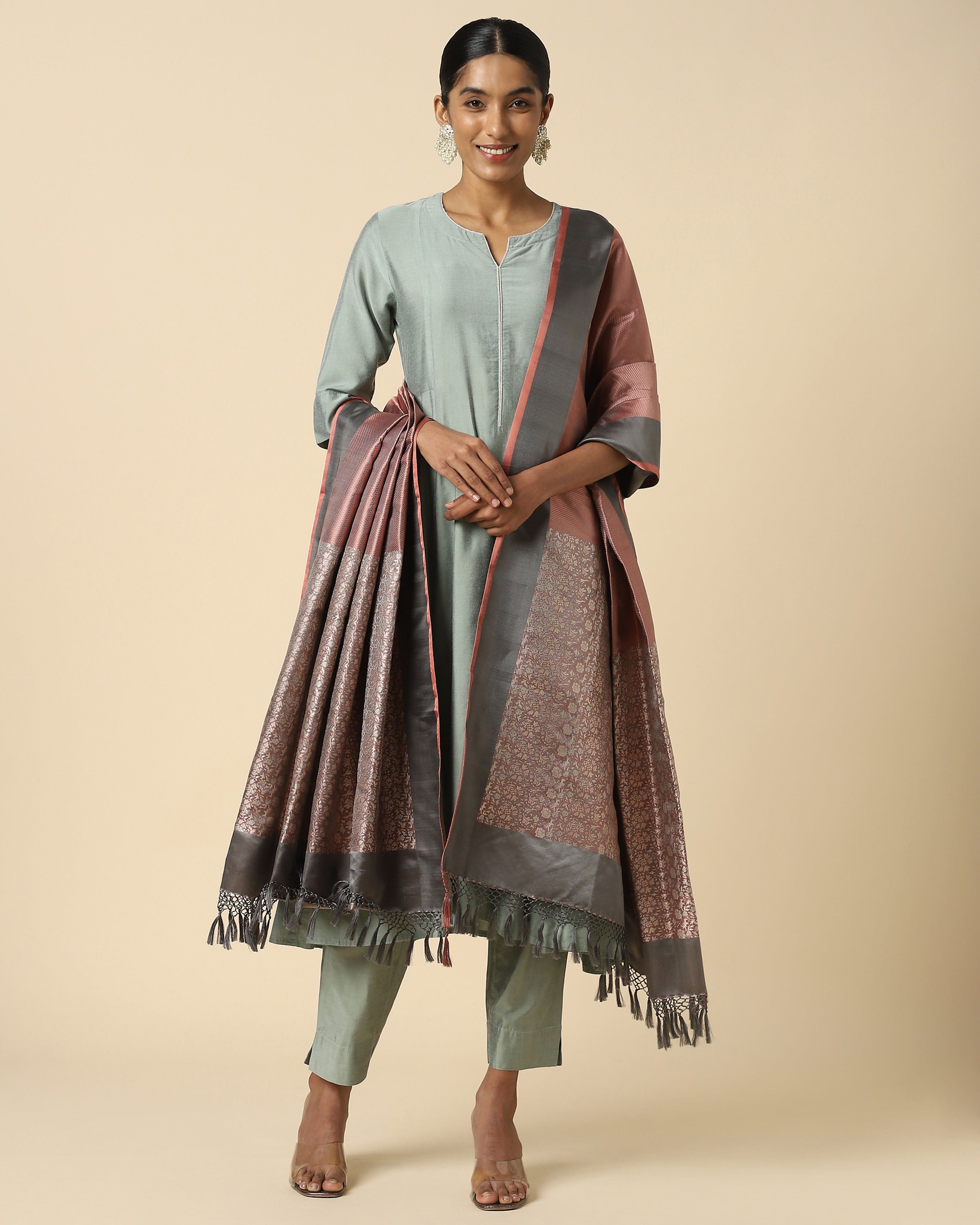 Hridya Banarasi Tanchoi Silk Dupatta