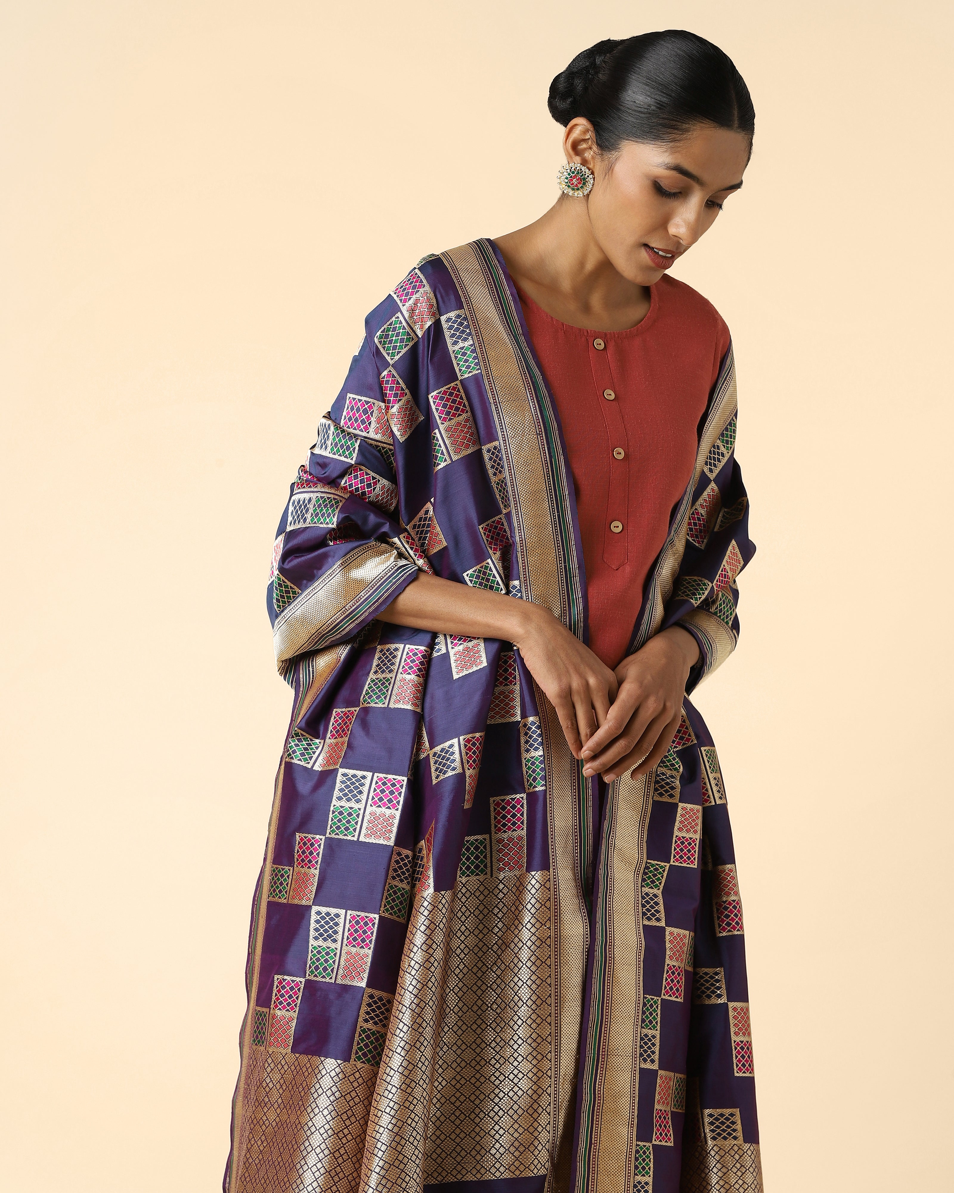 Pali Banarasi Kadwa Silk Dupatta