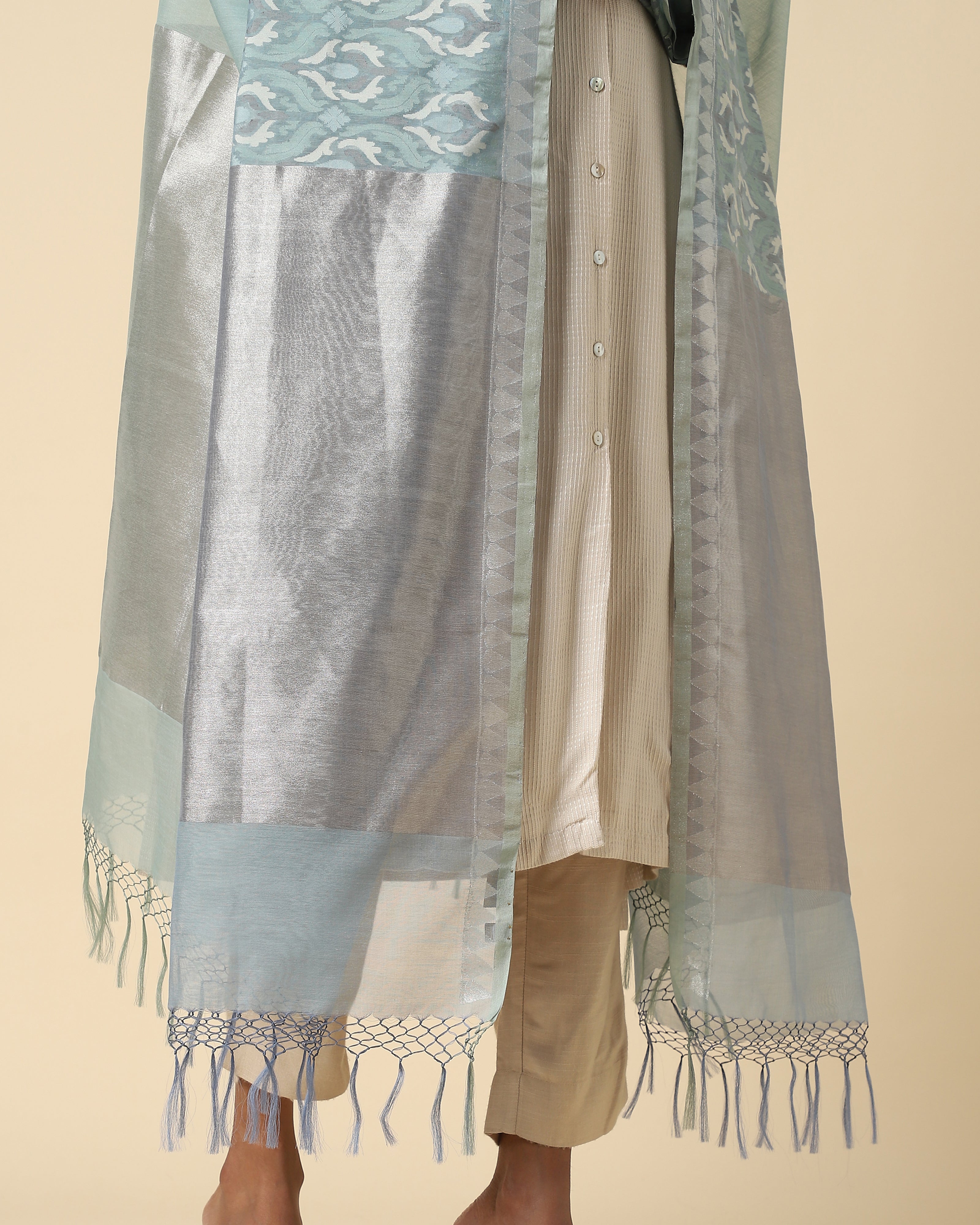 Pradhaya Banarasi Jamdani Silk Cotton Dupatta