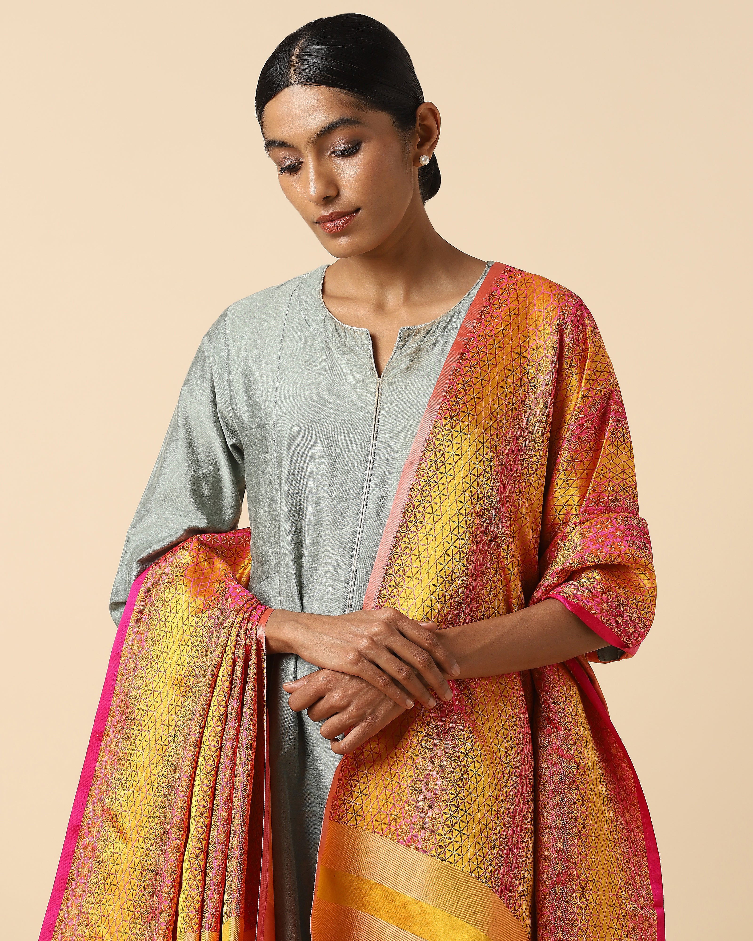 Jaswik Banarasi Tanchoi Silk Dupatta