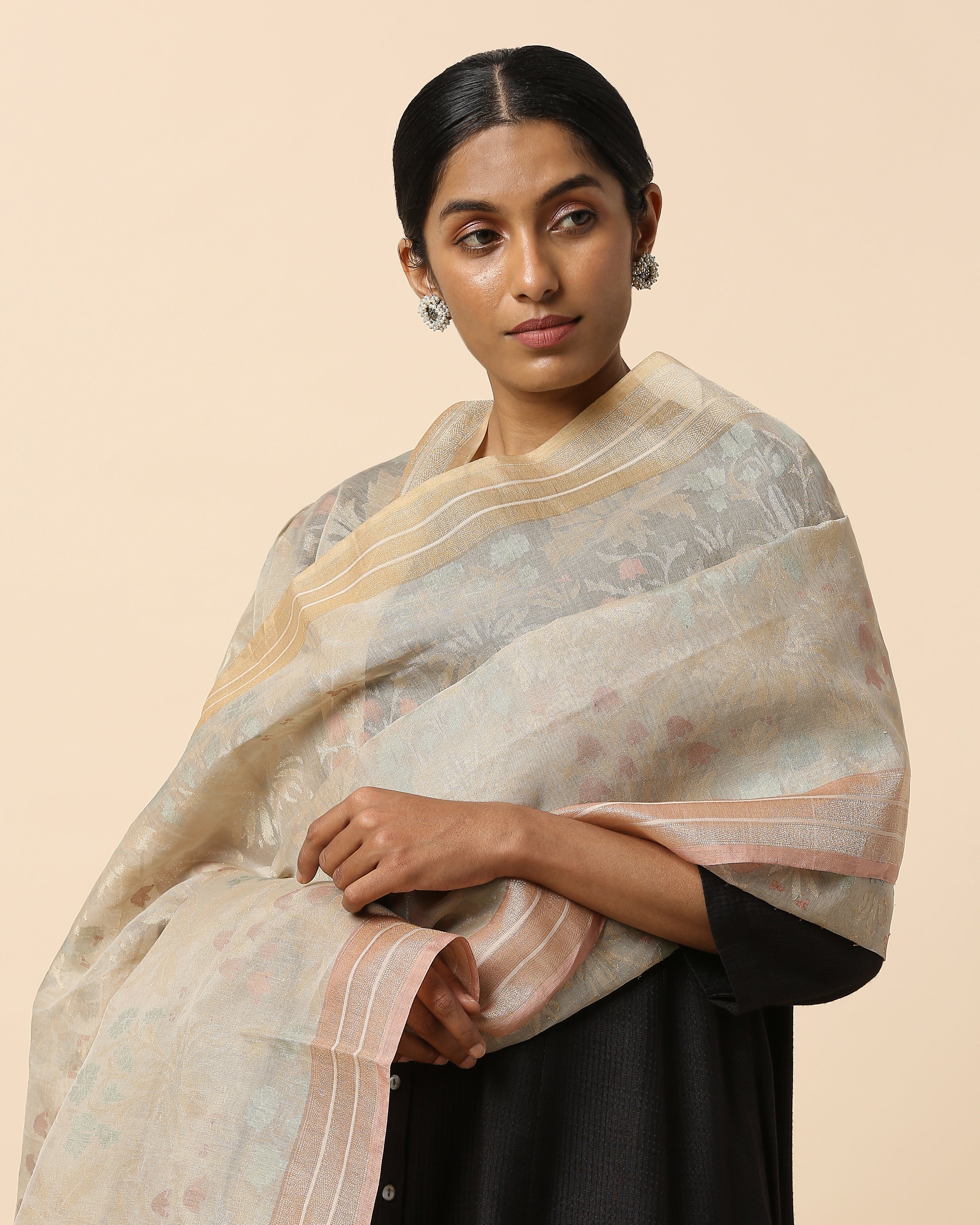 Namasvi Banarasi Jamdani Silk Cotton Dupatta
