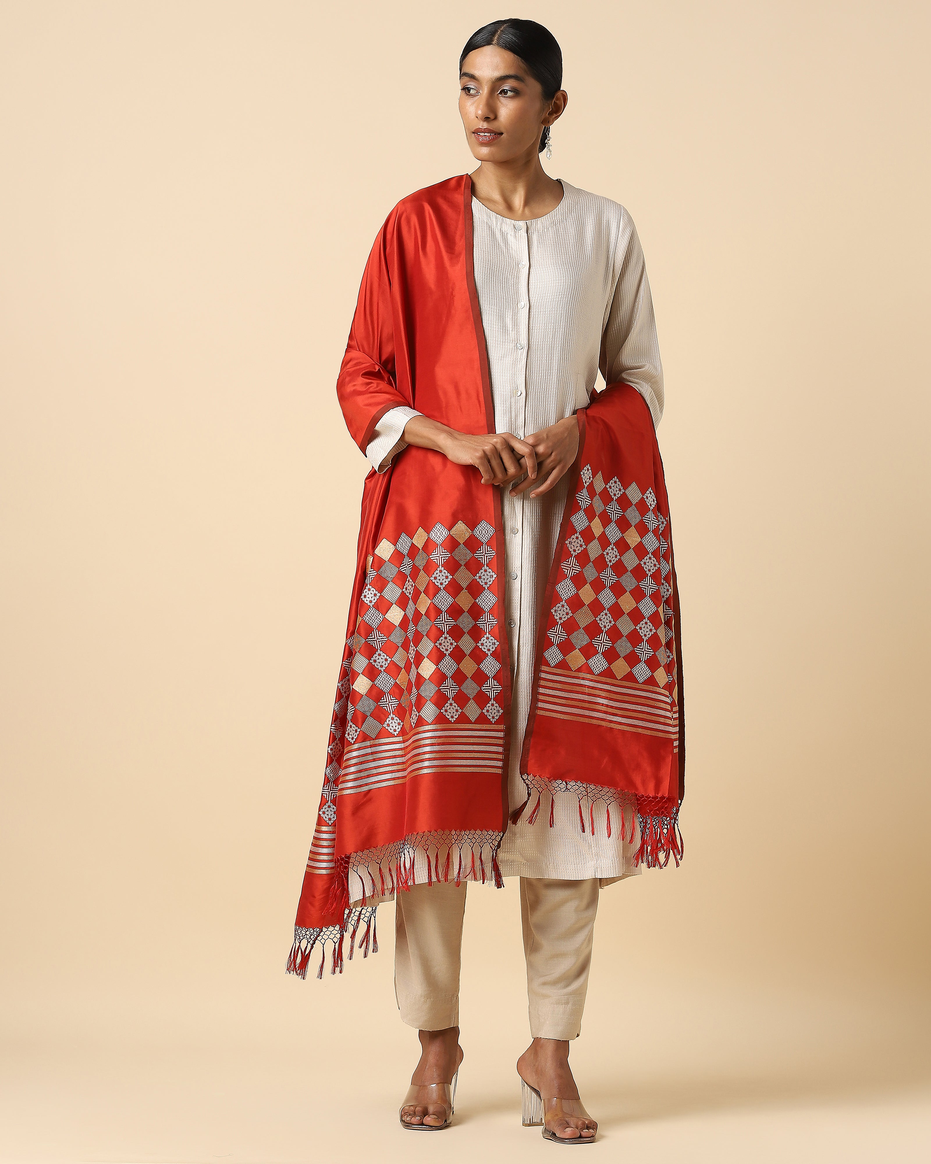Orku Banarasi Kadwa Silk Dupatta