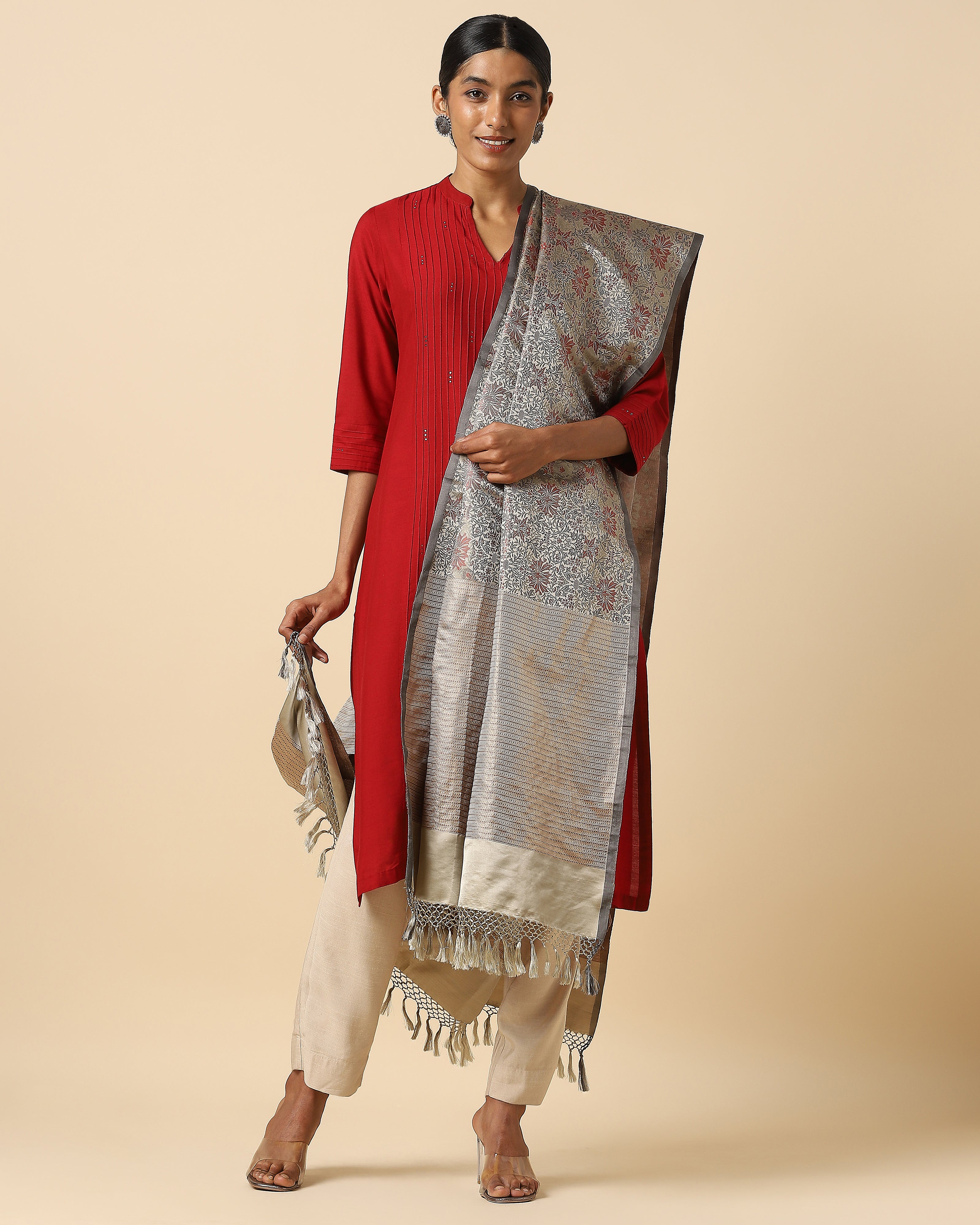 Agrima Banarasi Tanchoi Silk Dupatta