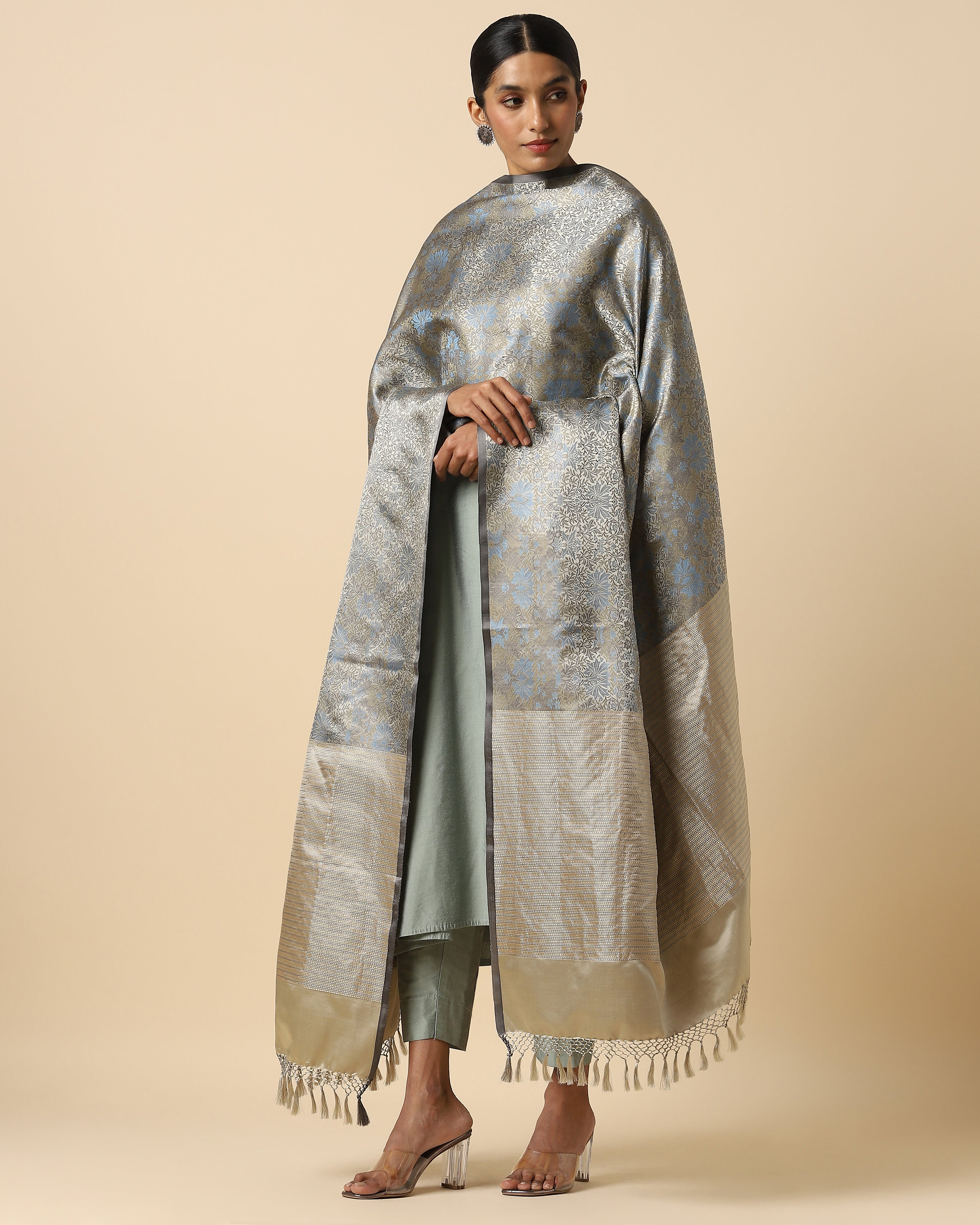 Agrima Banarasi Tanchoi Silk Dupatta