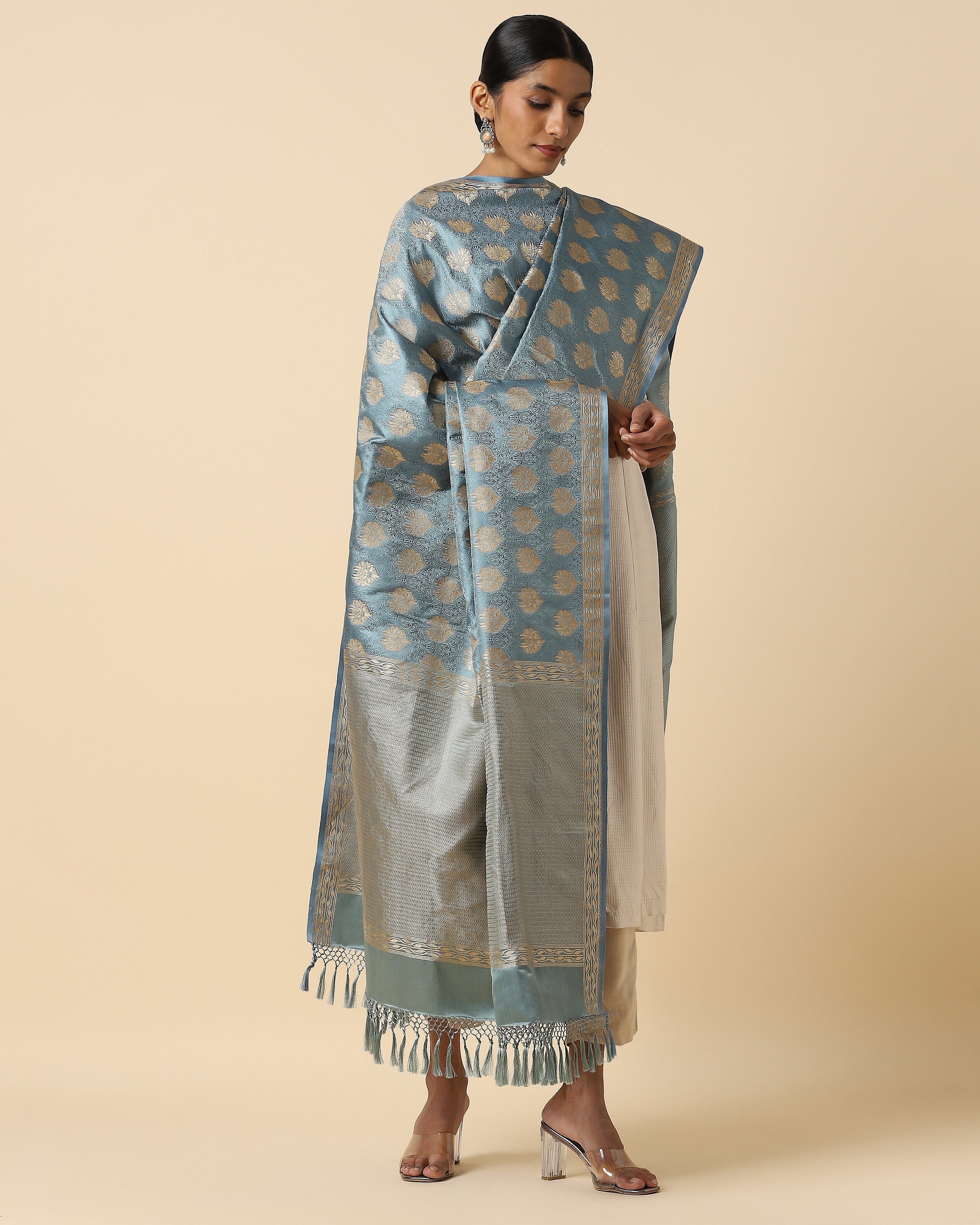 Hadria Banarasi Tanchoi Silk Dupatta