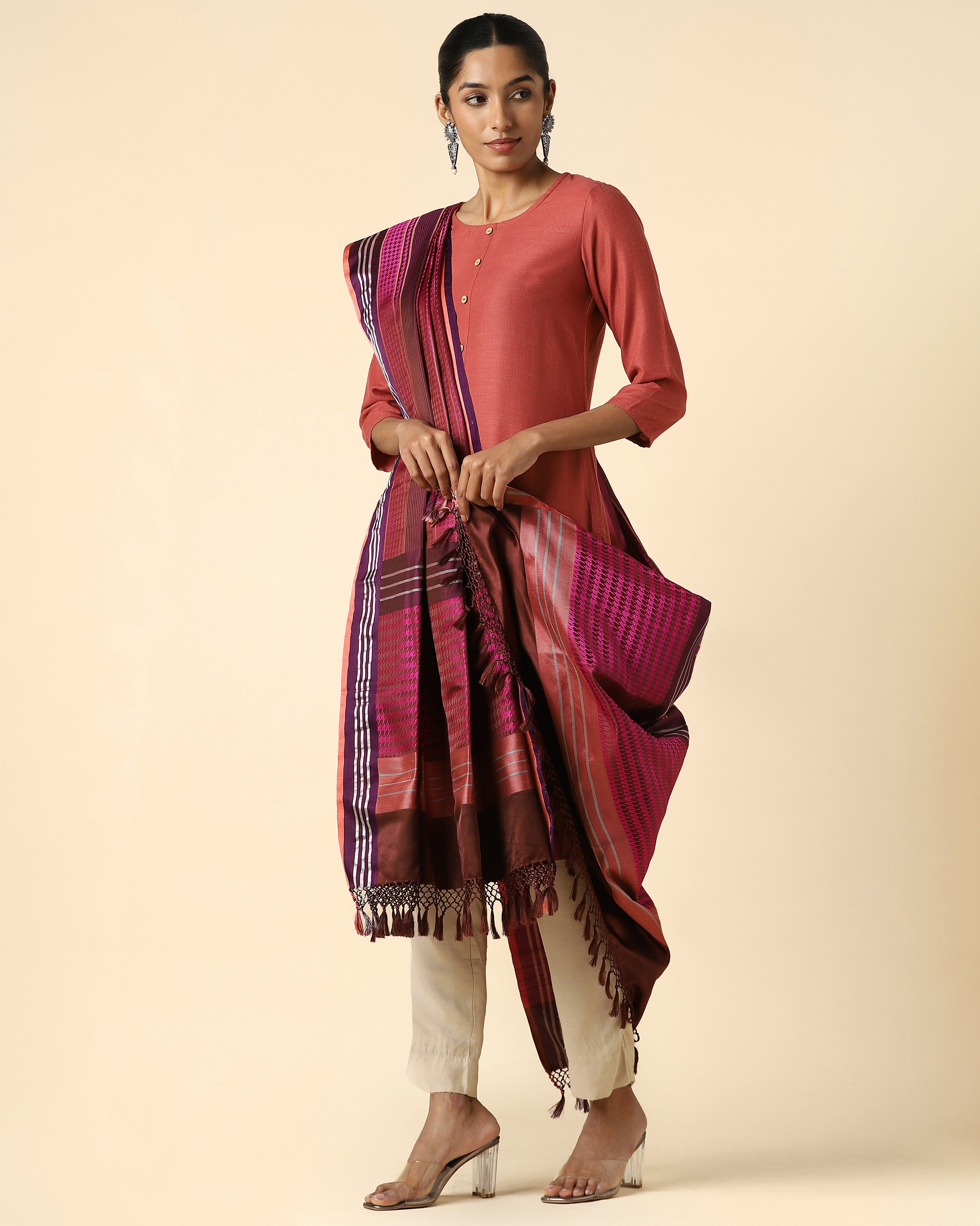 Jaishna Banarasi Tanchoi Silk Dupatta