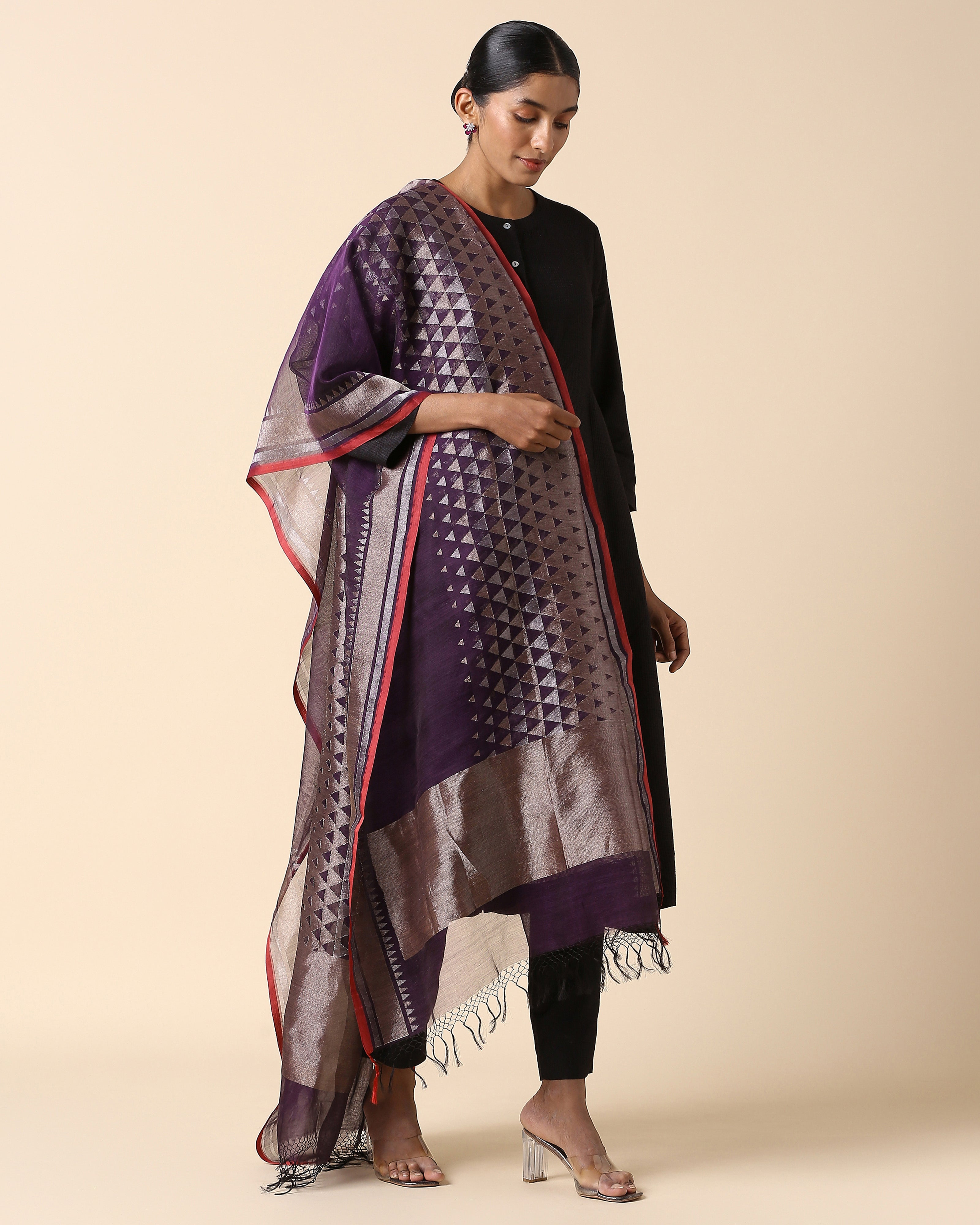 Kamda Banarasi Jamdani Silk Cotton Dupatta