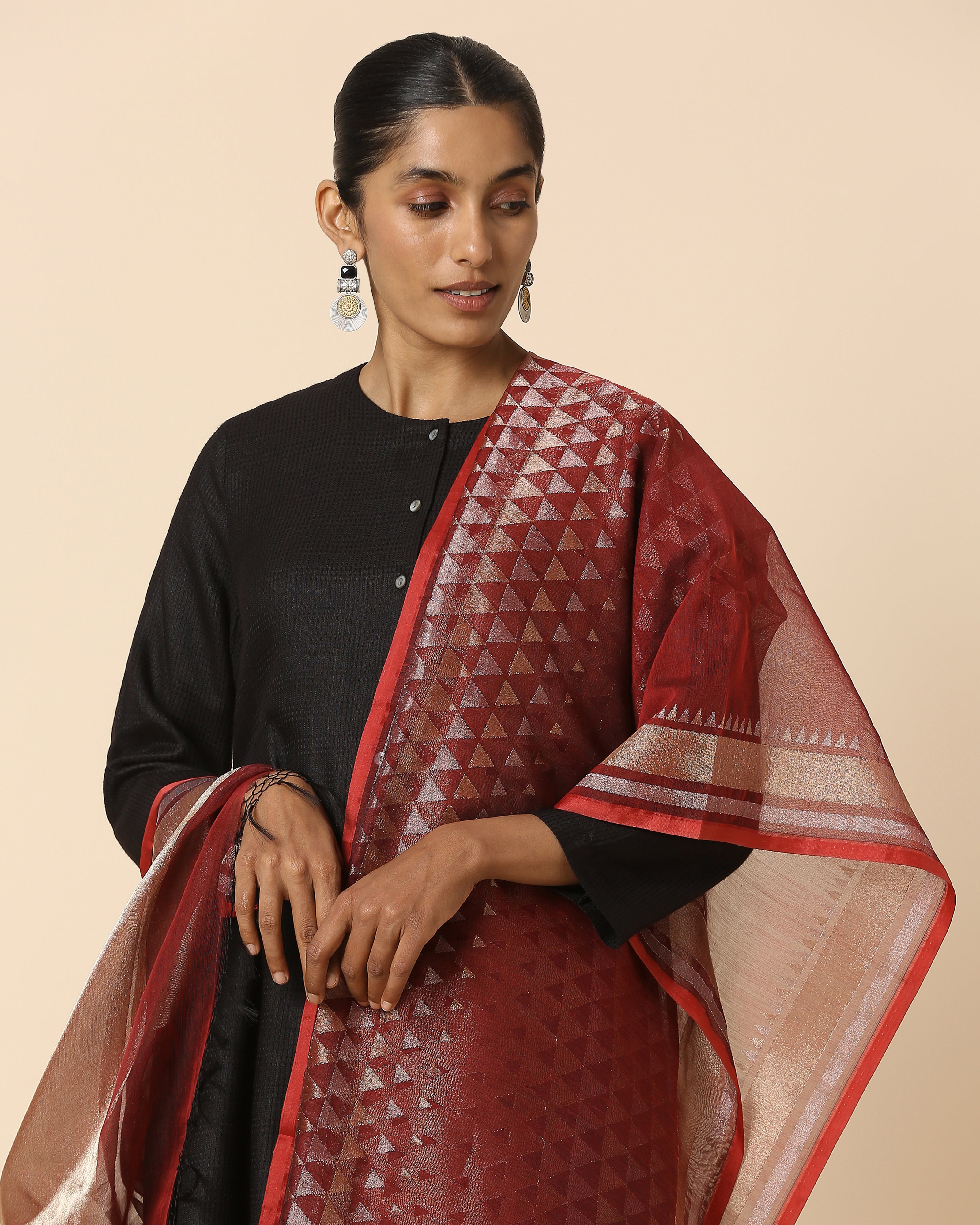 Kamda Banarasi Jamdani Silk Cotton Dupatta