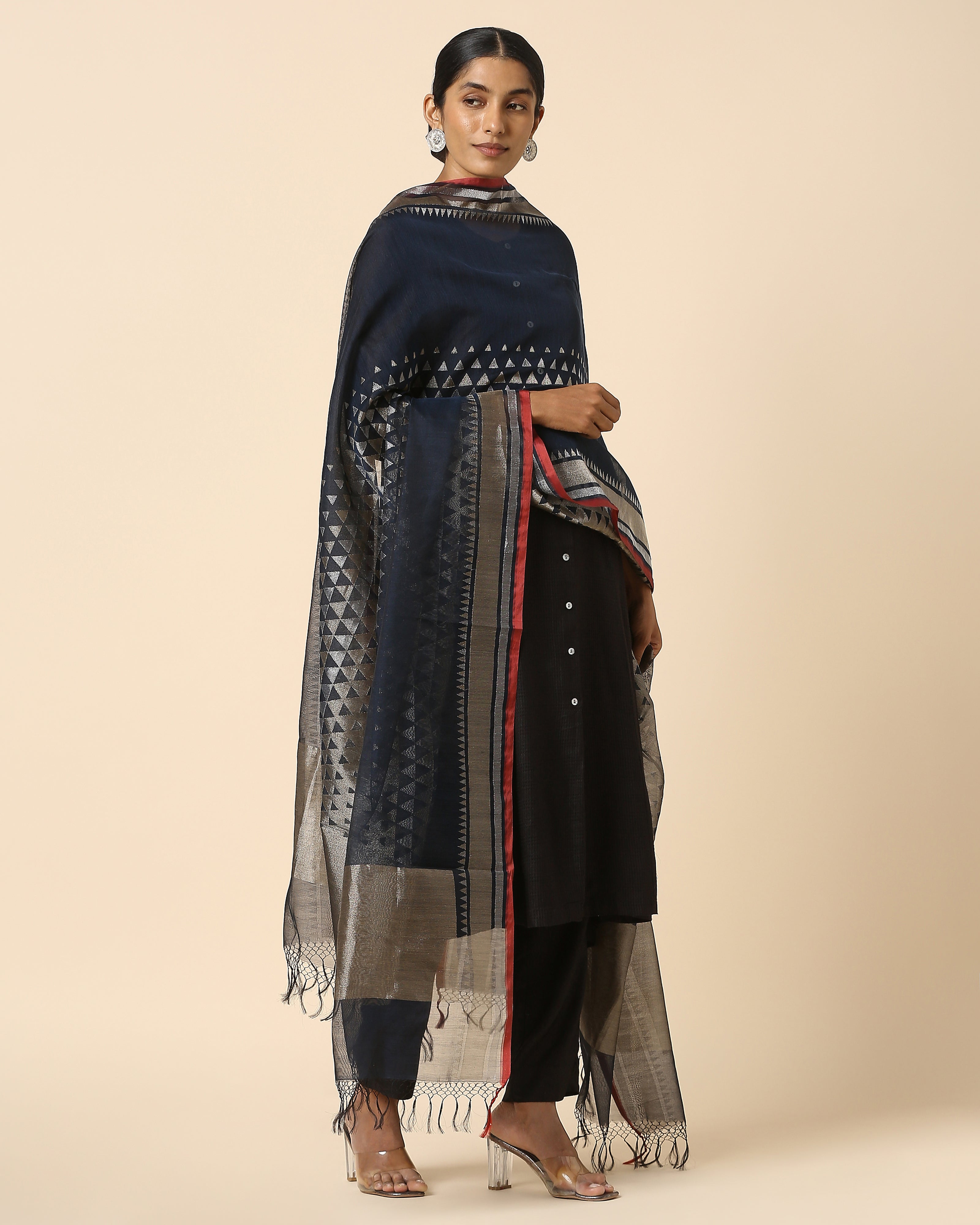 Kamda Banarasi Jamdani Silk Cotton Dupatta