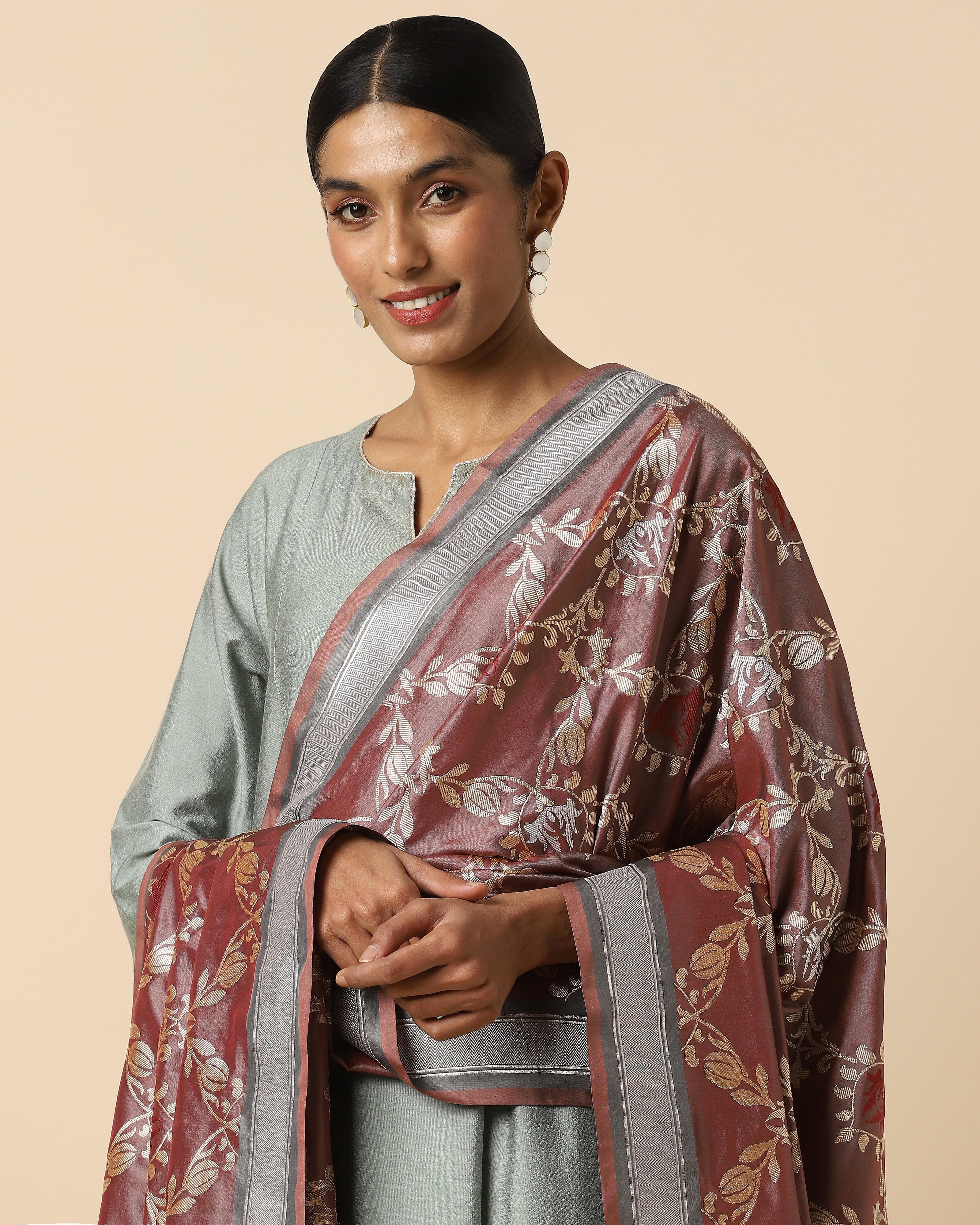 Prahi Banarasi Kadwa Silk Dupatta