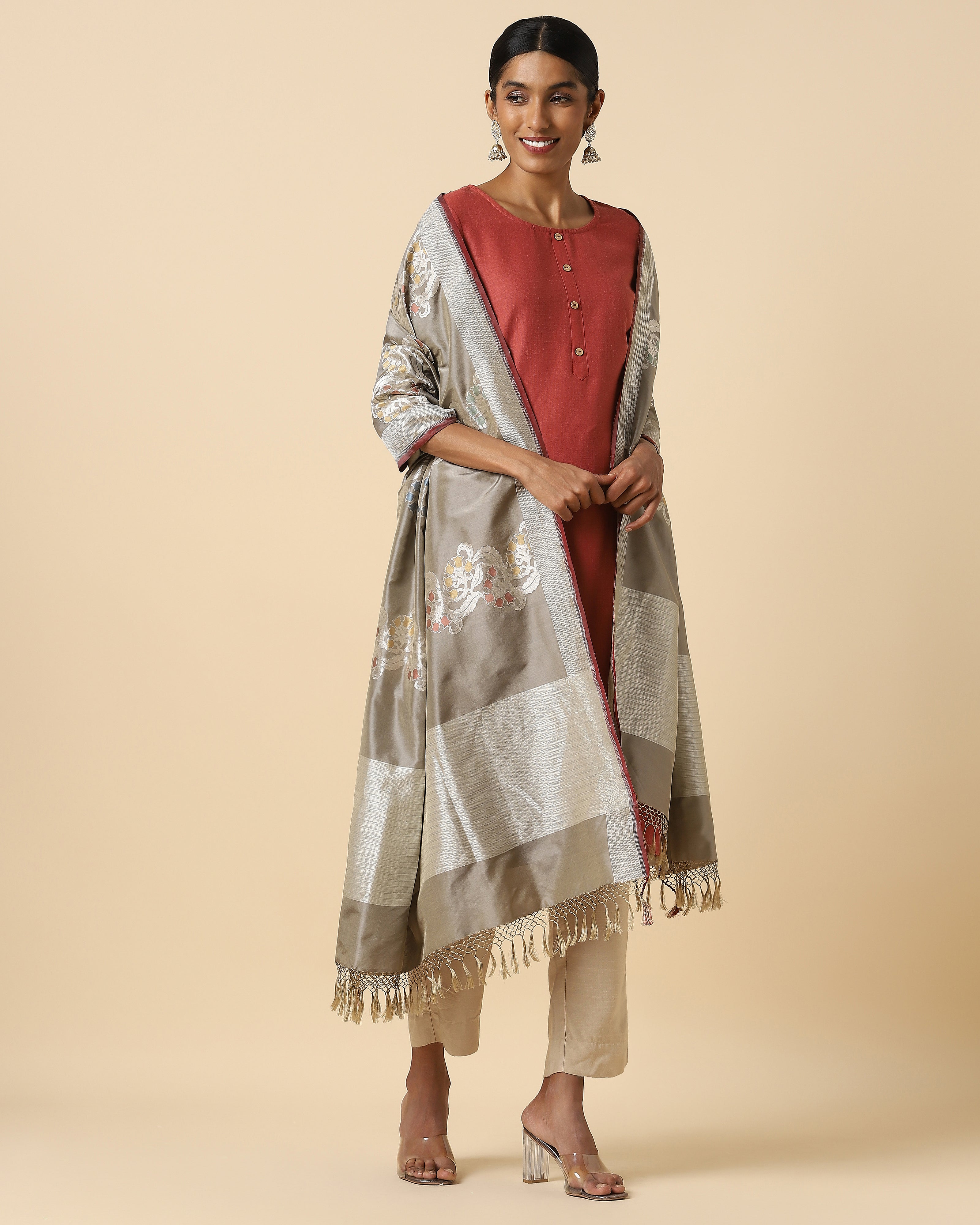 Tanuka Banarasi Cutwork Silk Dupatta