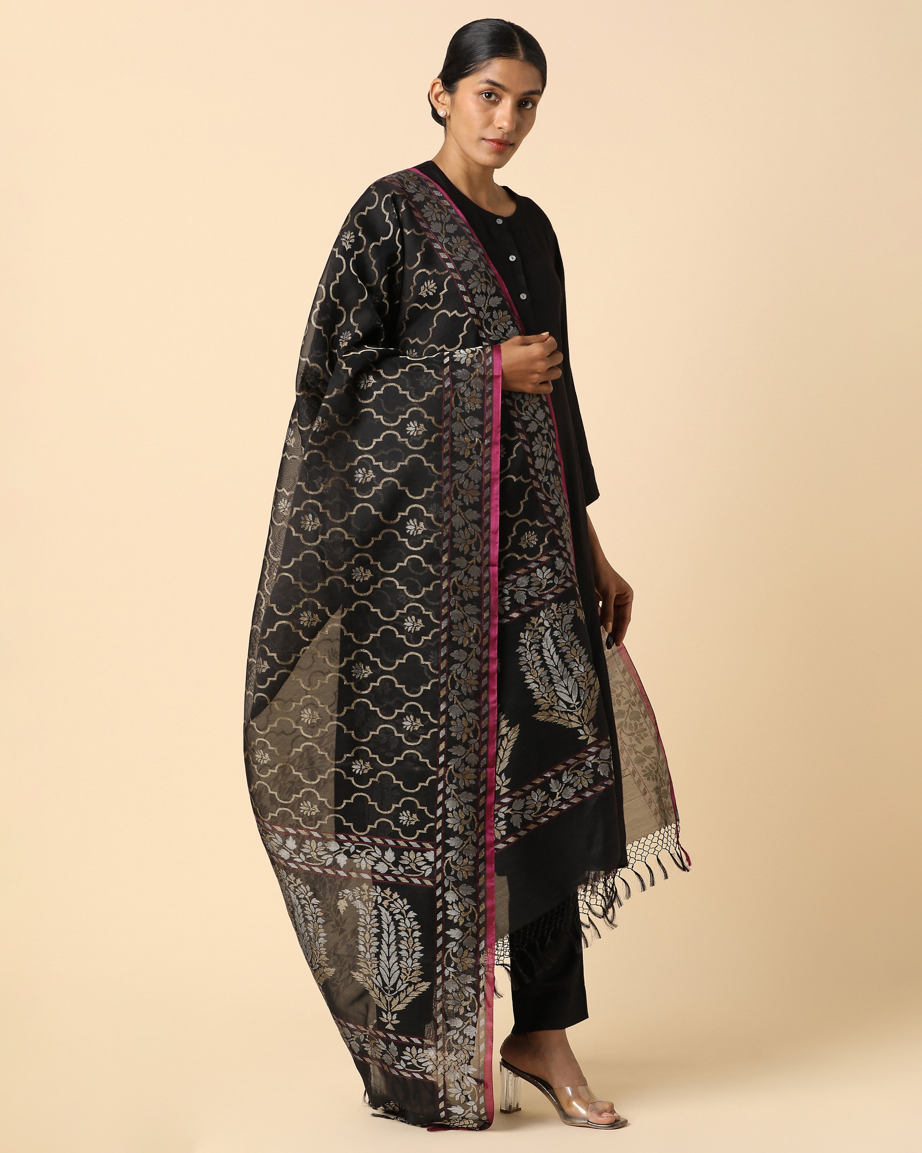 Afsa Banarasi Jamdani Silk Cotton Dupatta