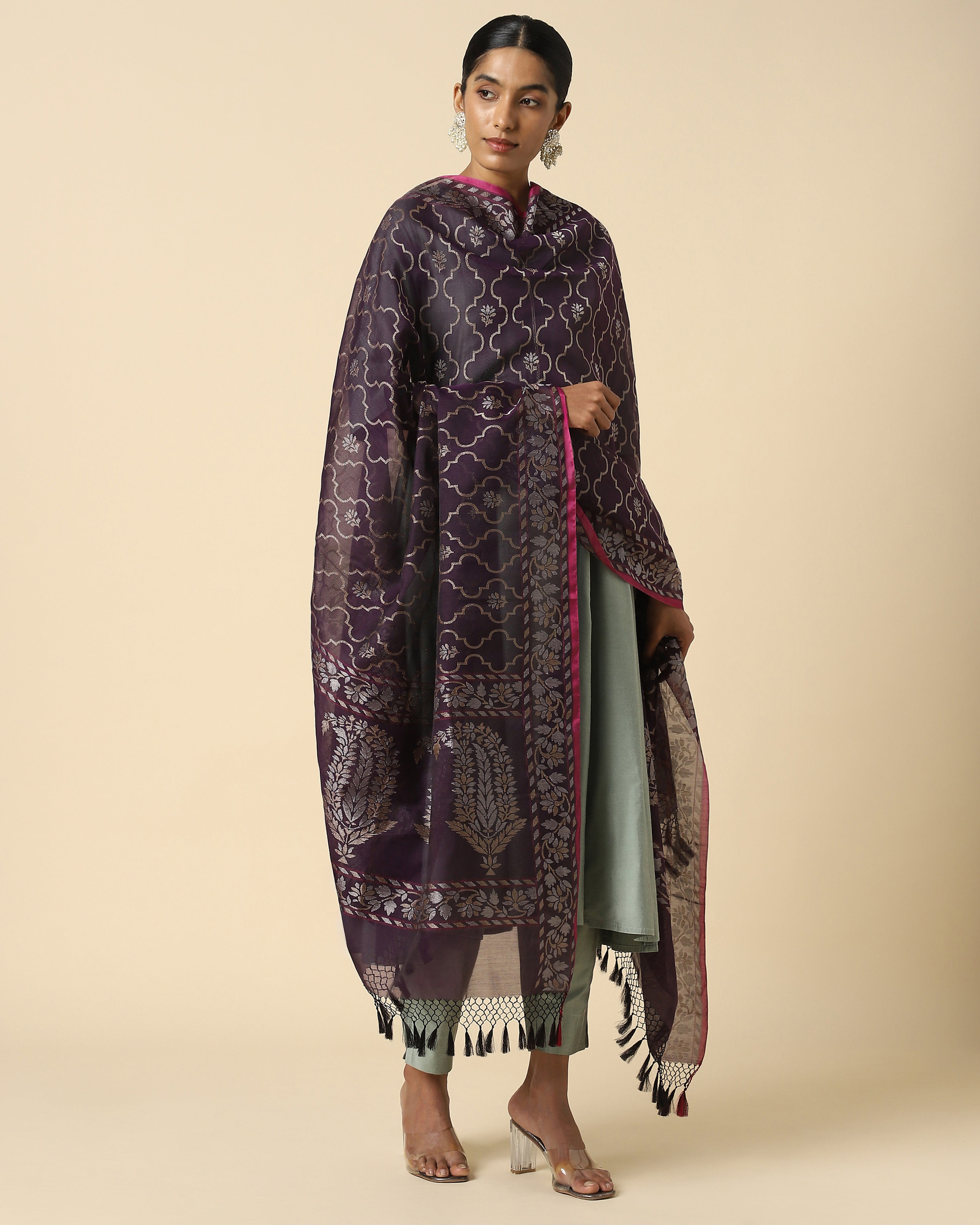 Afsa Banarasi Jamdani Silk Cotton Dupatta