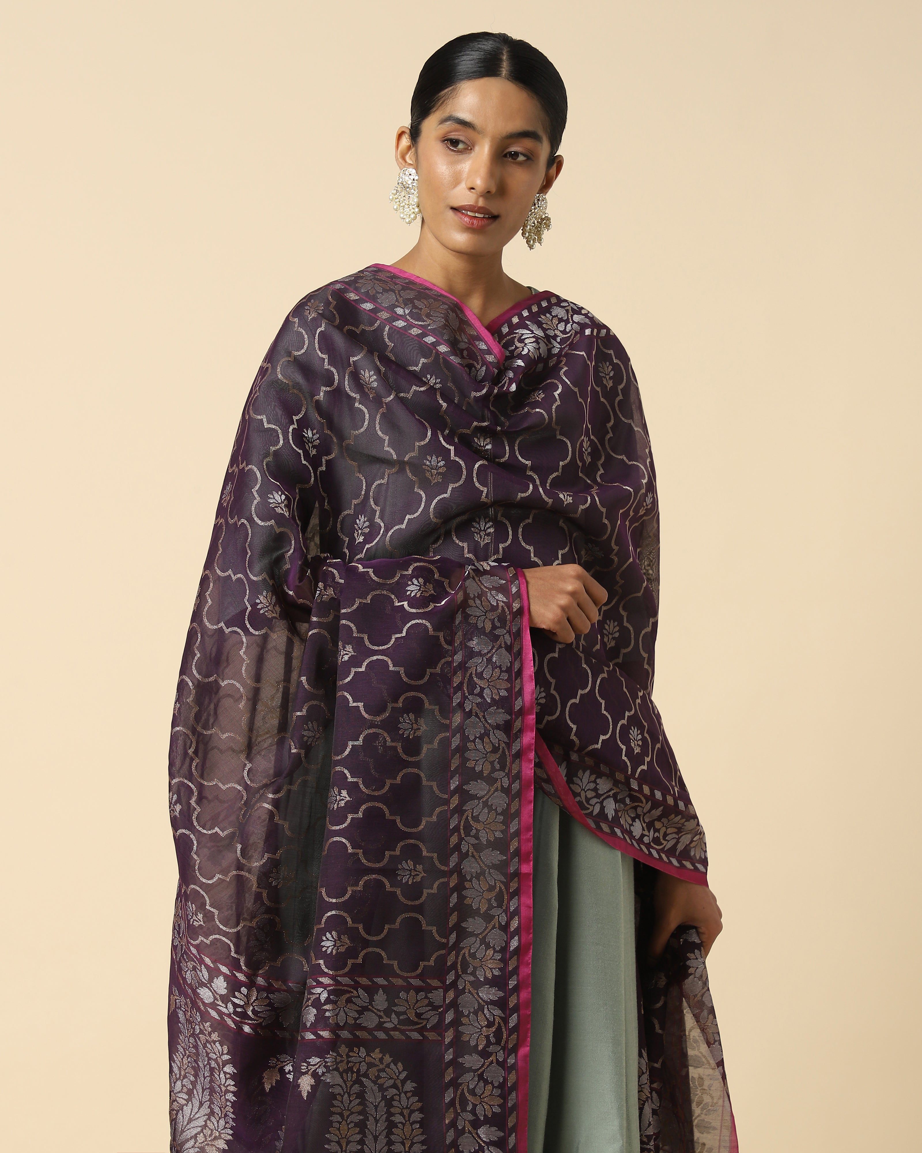 Afsa Banarasi Jamdani Silk Cotton Dupatta