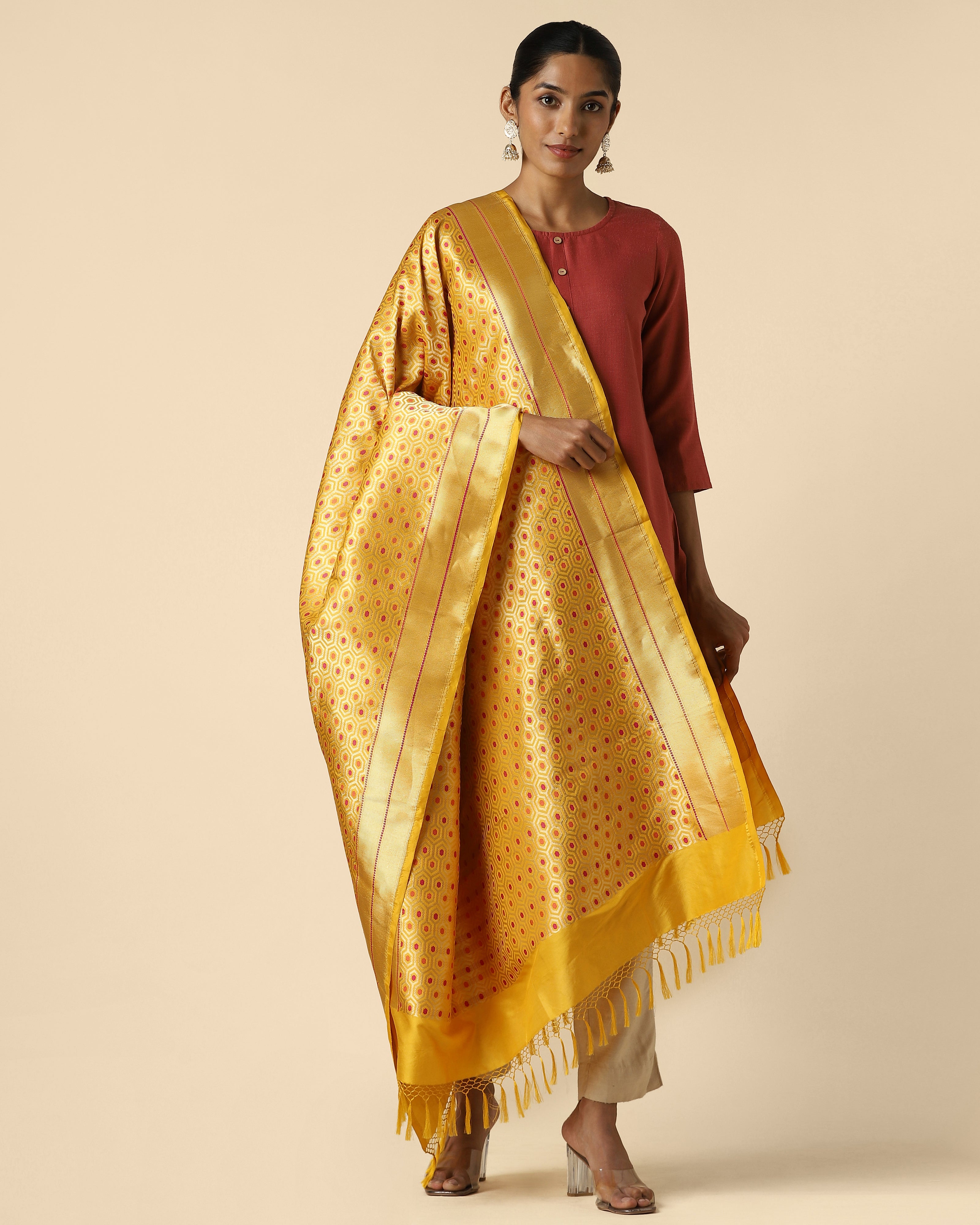 Omiya Banarasi Kadwa Silk Dupatta
