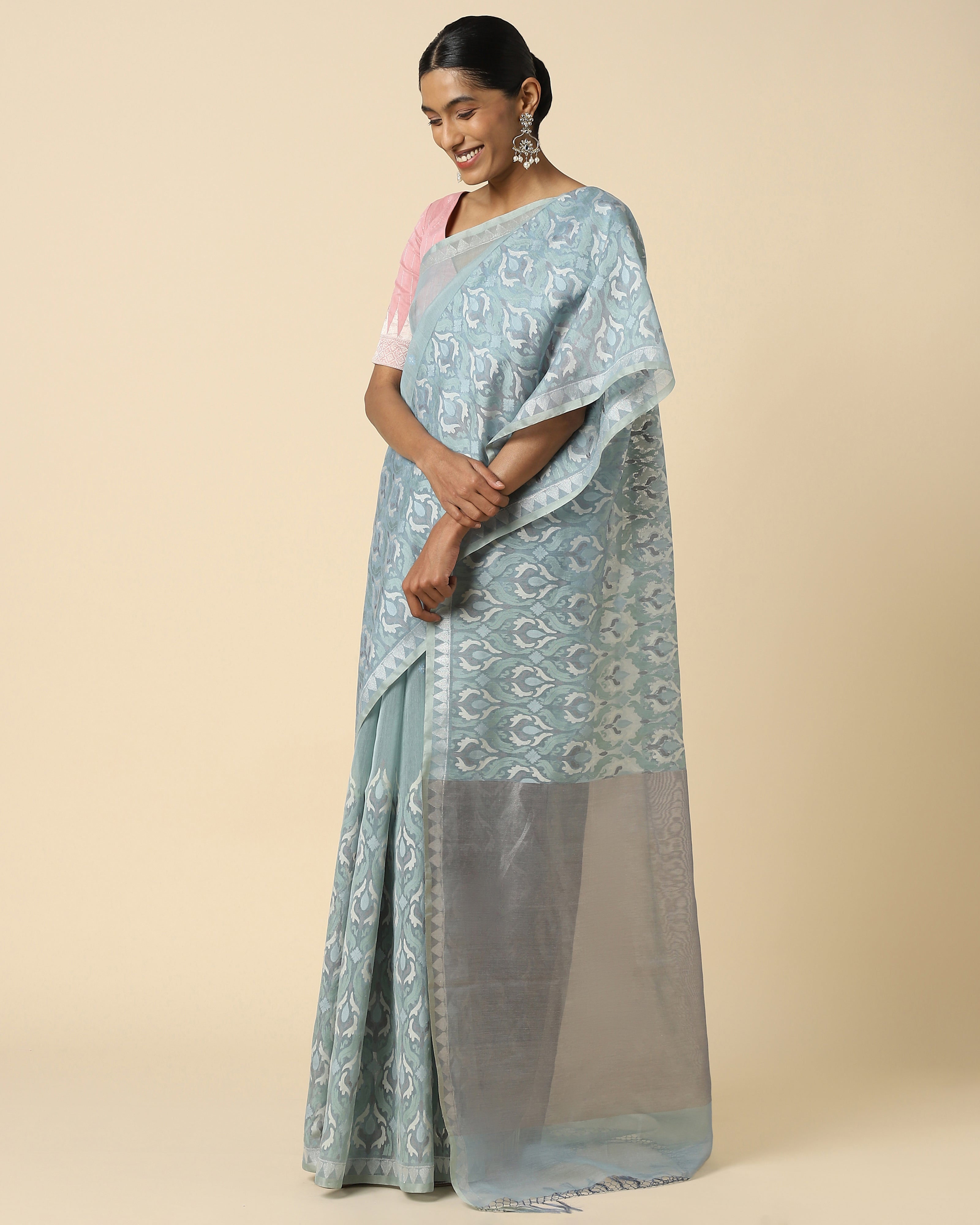 Pradhaya Banarasi Jamdani Silk Cotton Saree