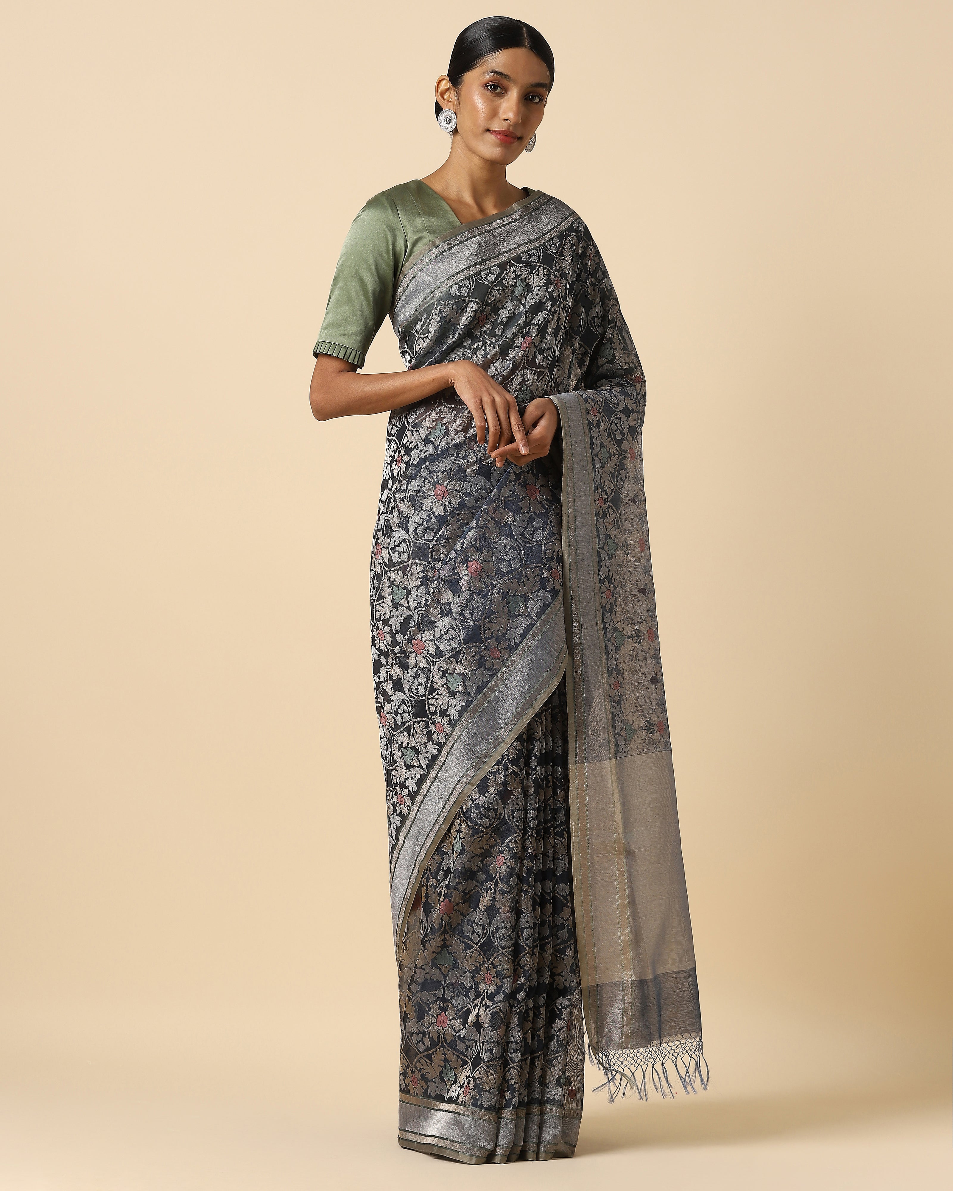 Kalpana Banarasi Jamdani Silk Cotton Saree