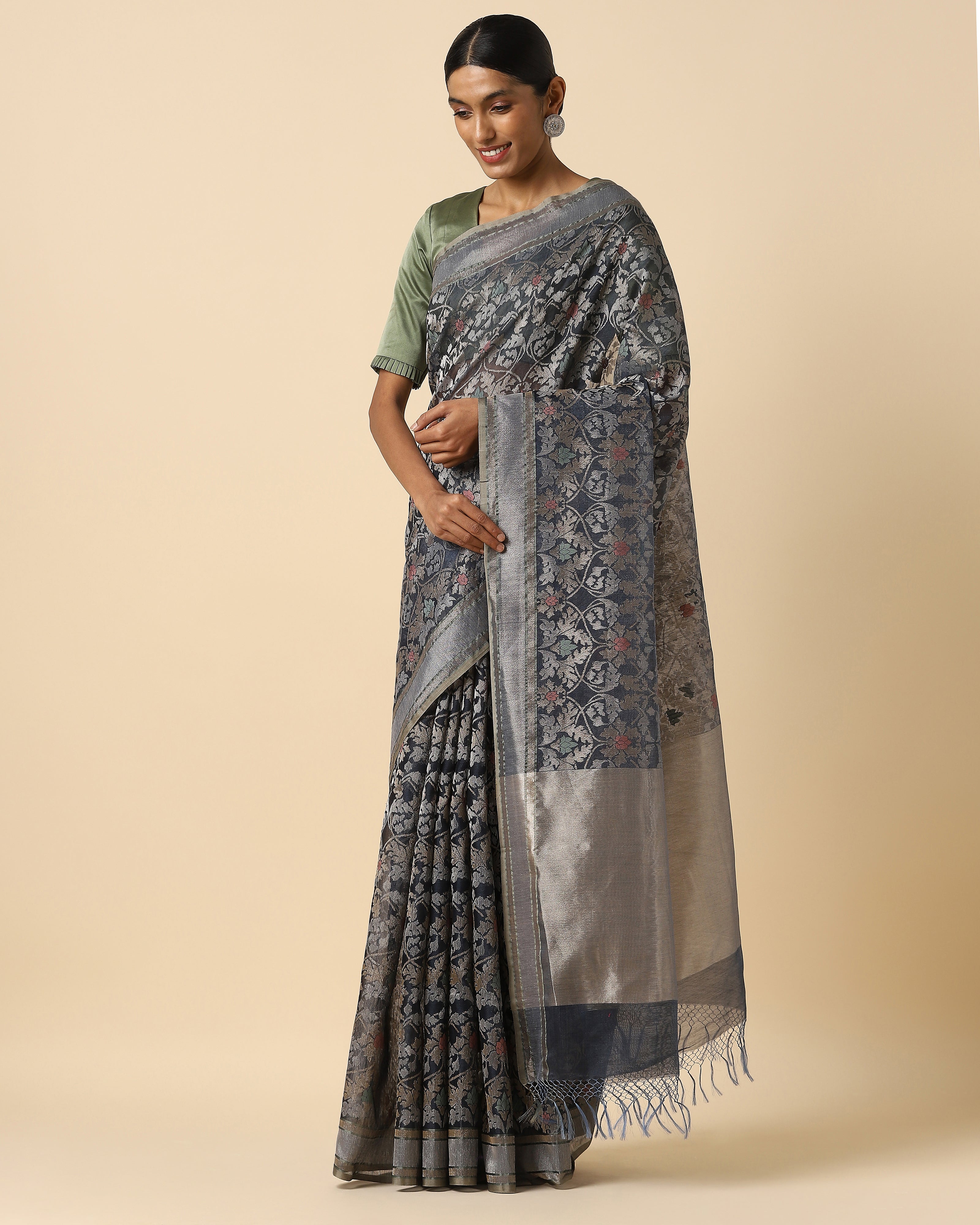 Kalpana Banarasi Jamdani Silk Cotton Saree