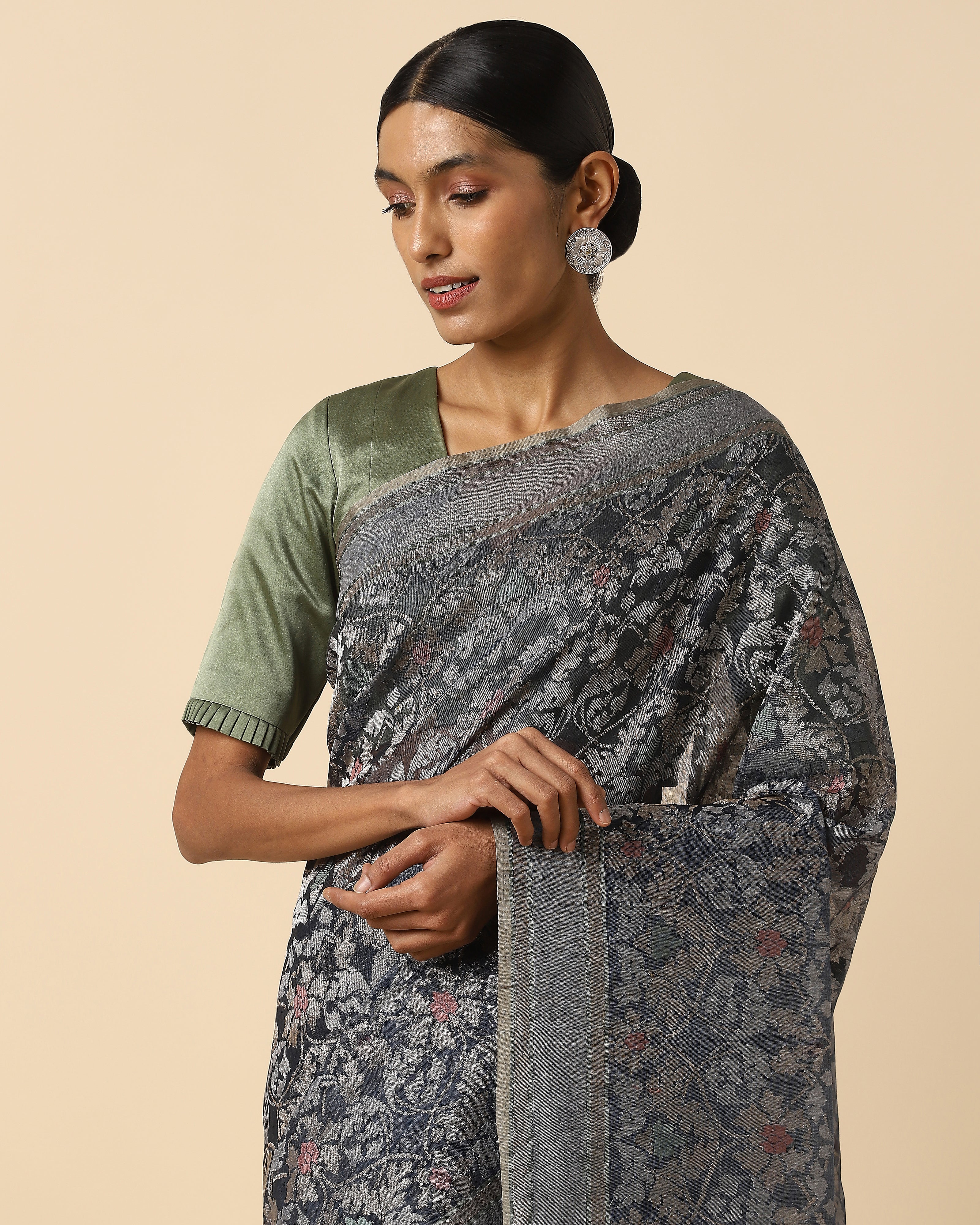 Kalpana Banarasi Jamdani Silk Cotton Saree