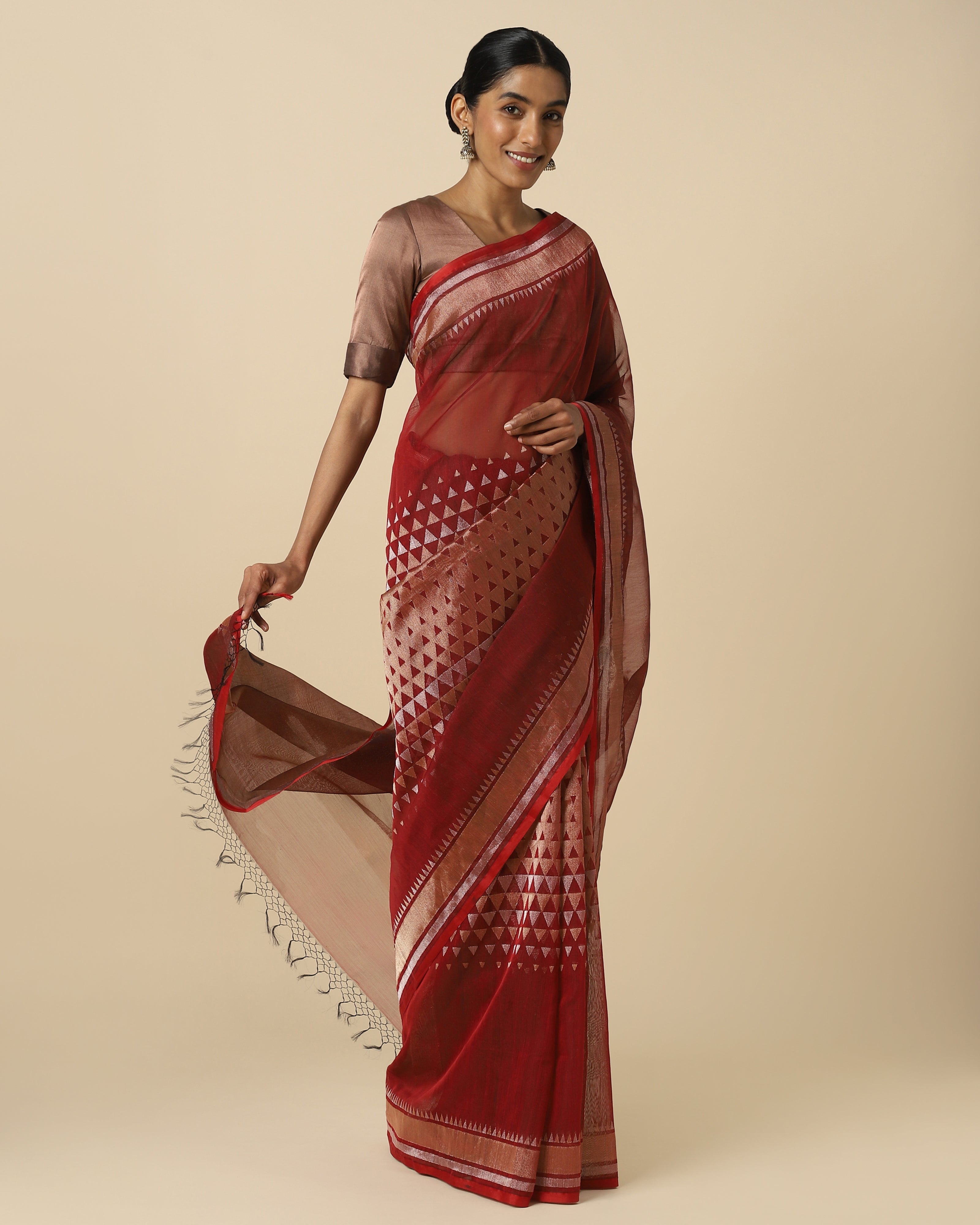 Kamda Banarasi Jamdani Silk Cotton Saree