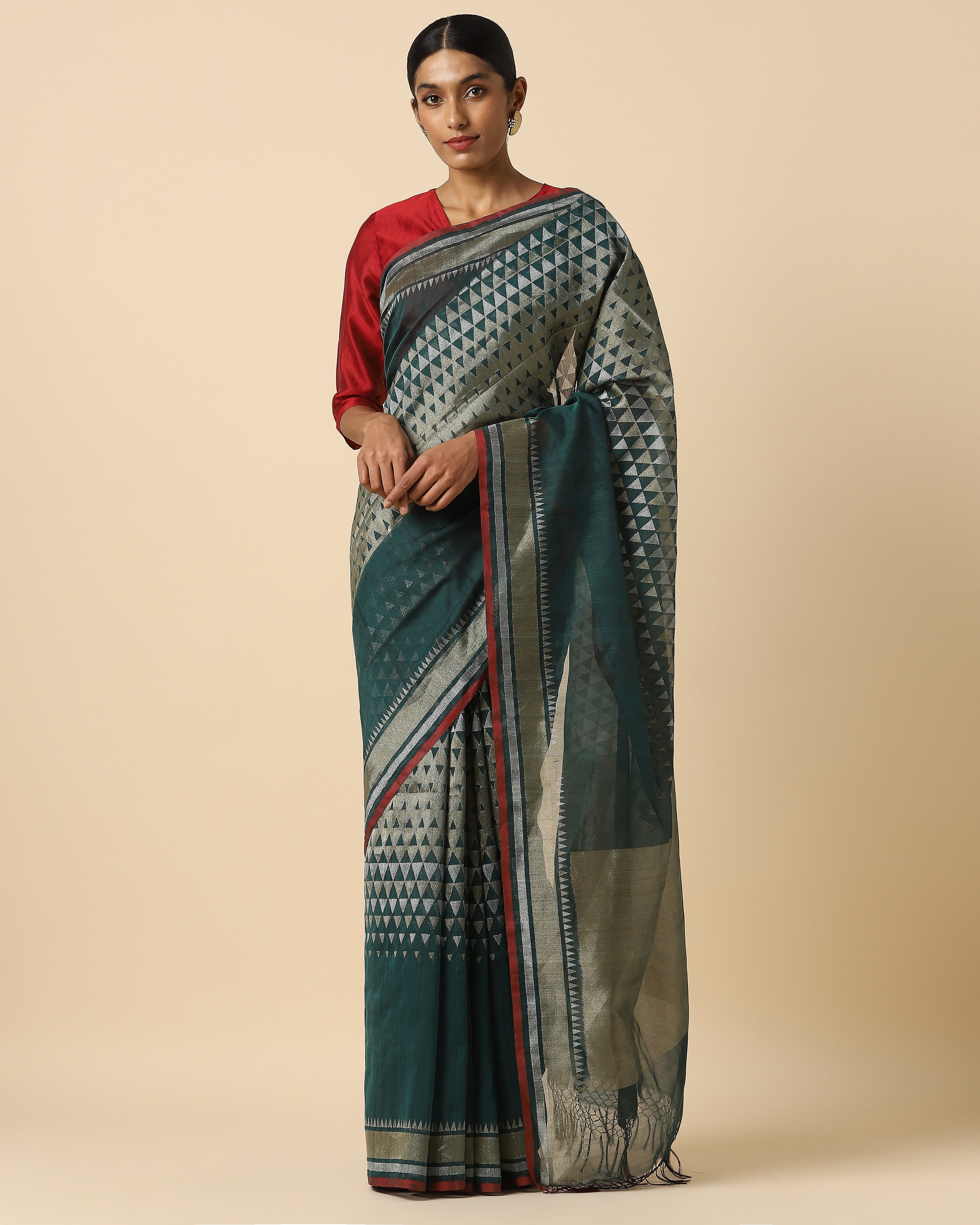 Kamda Banarasi Jamdani Silk Cotton Saree