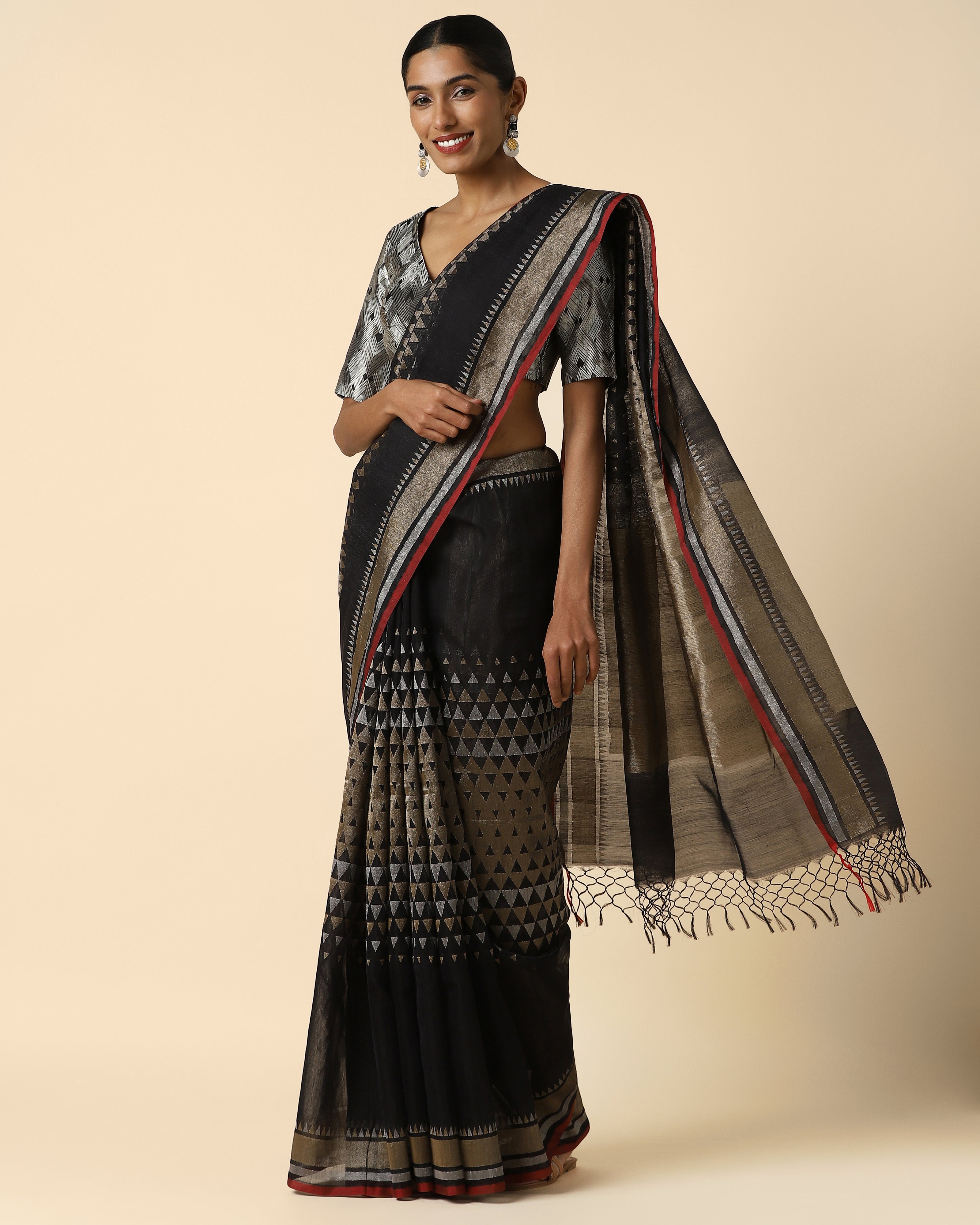Kamda Banarasi Jamdani Silk Cotton Saree