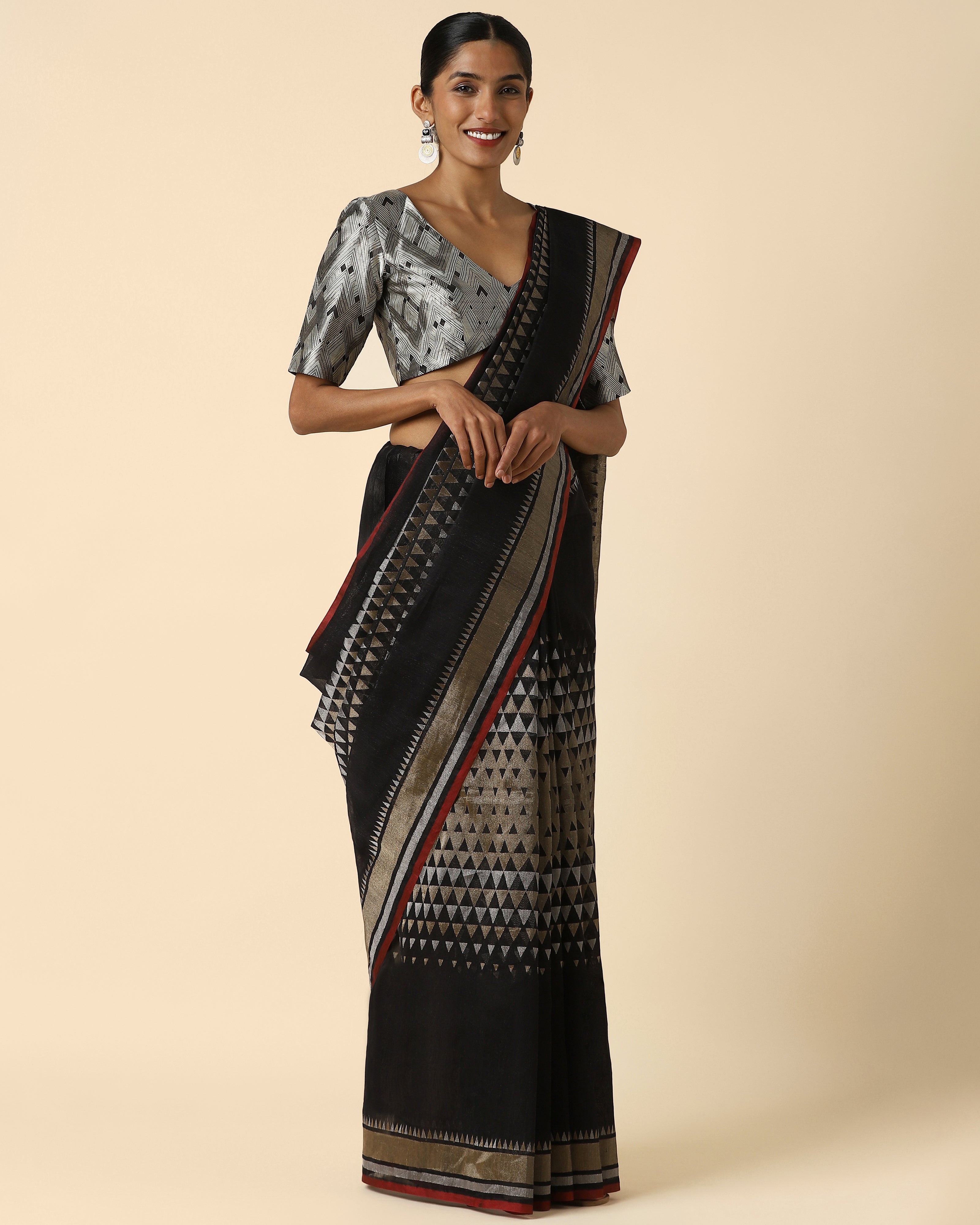 Kamda Banarasi Jamdani Silk Cotton Saree