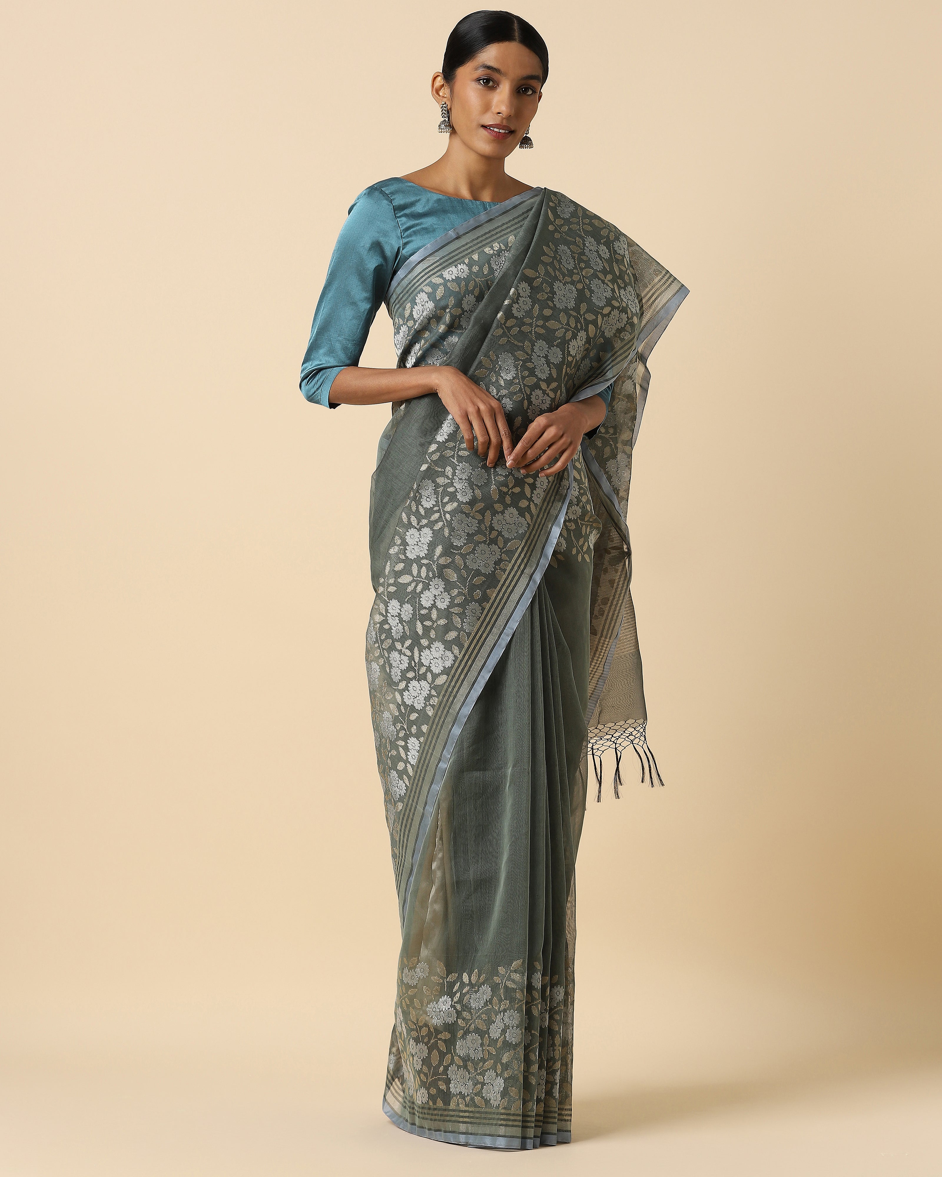Nipuni Banarasi Jamdani Silk Cotton Saree