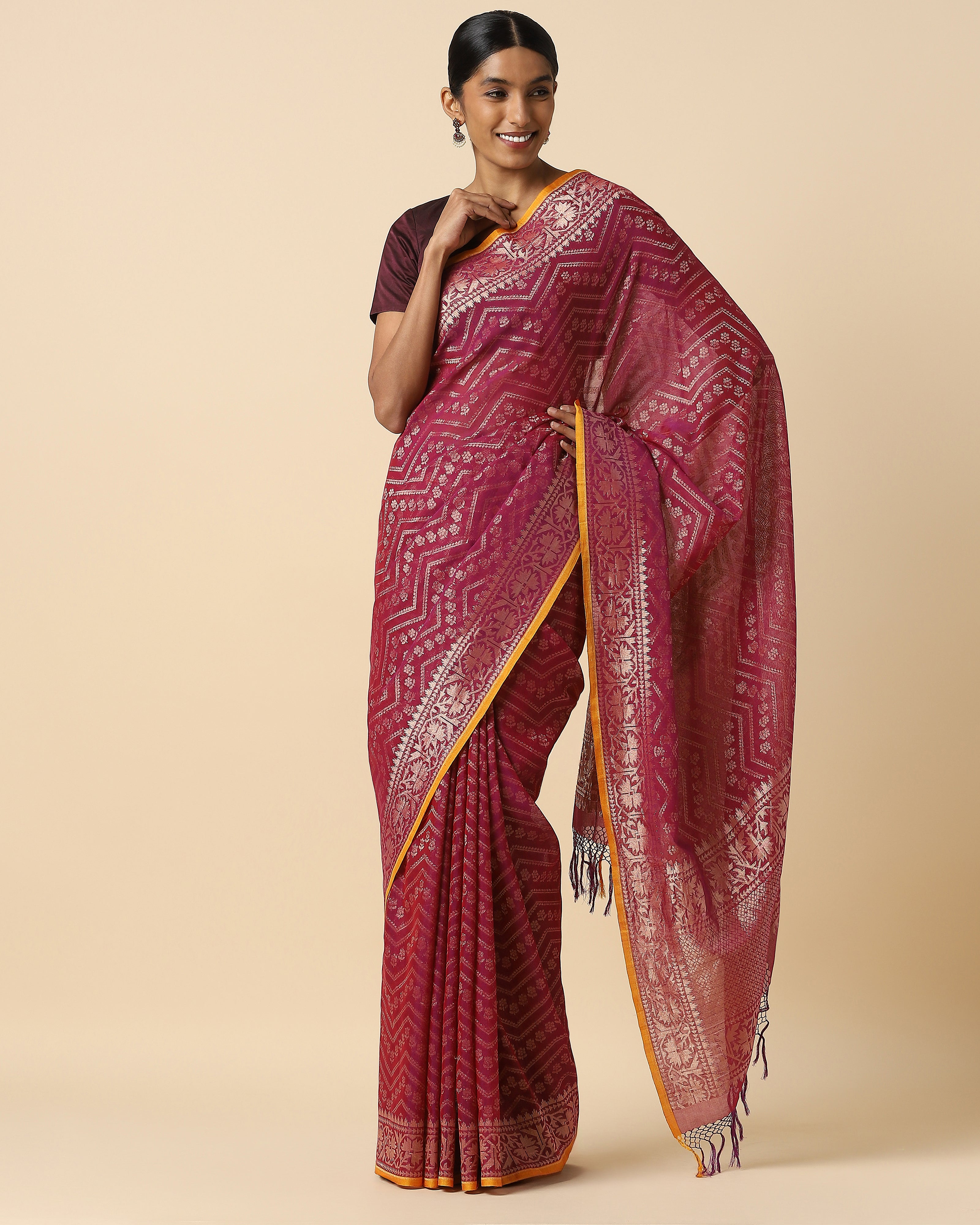 Bina Banarasi Cutwork Cotton Saree