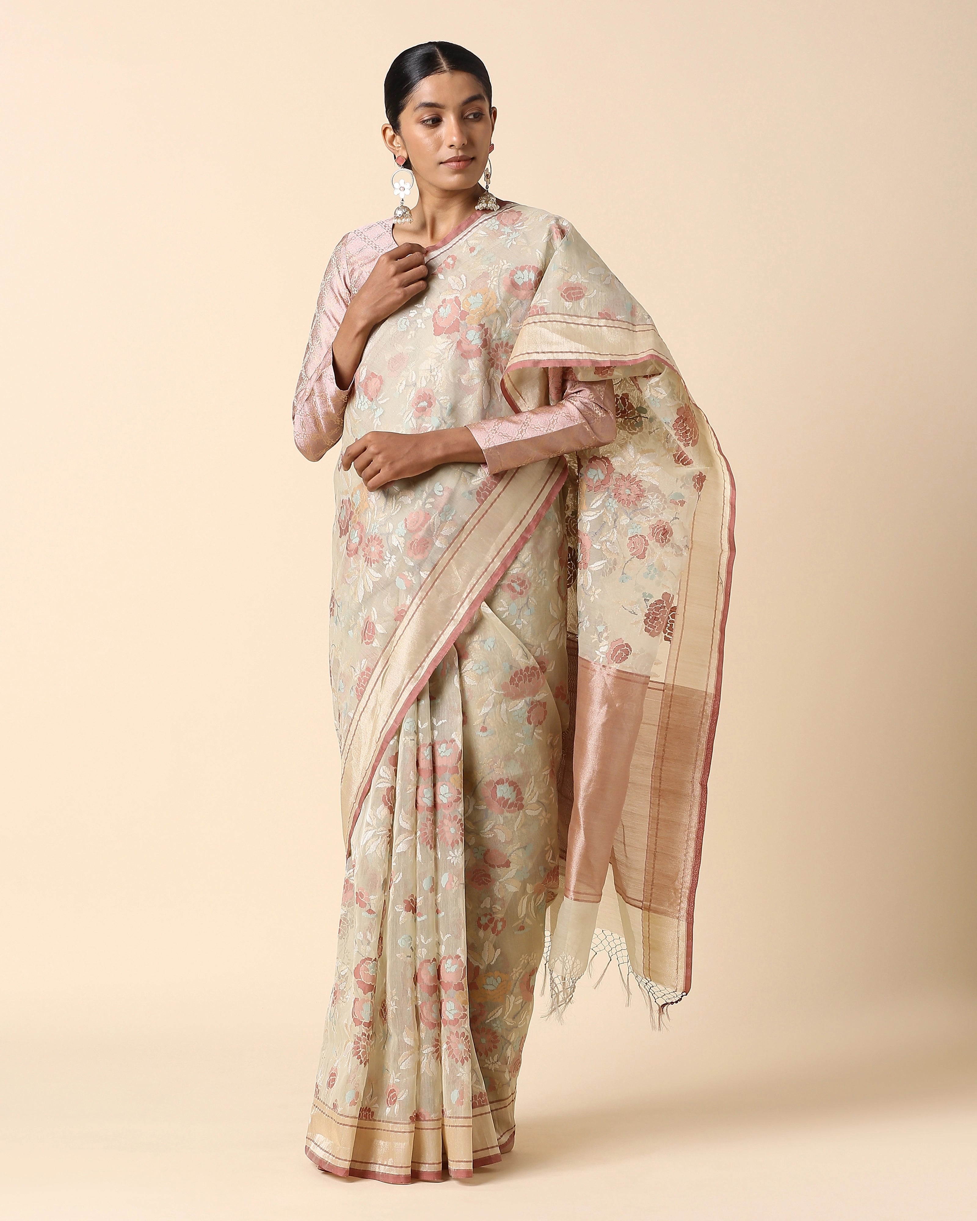 Oeshi Banarasi Jamdani Silk Cotton Saree