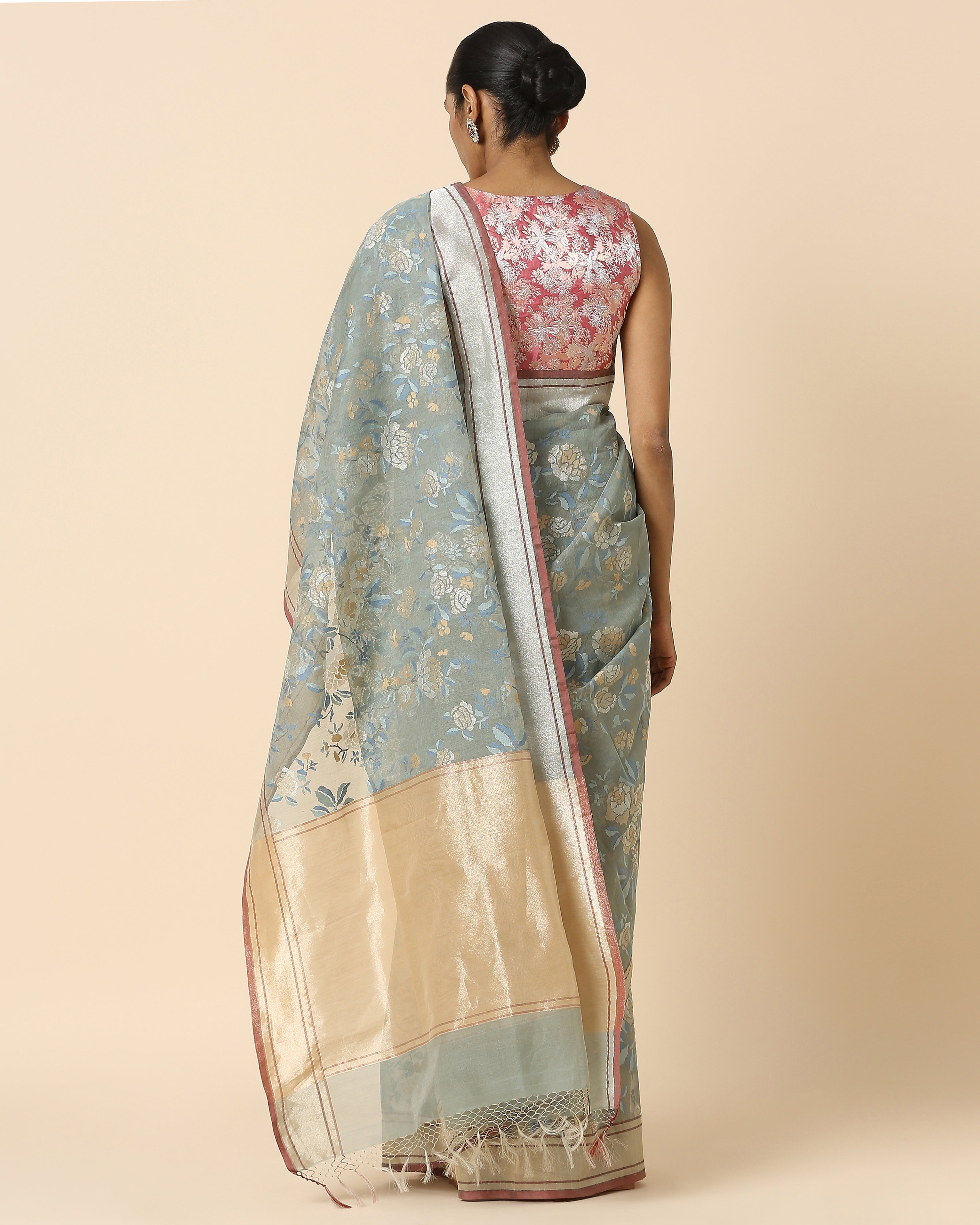 Oeshi Banarasi Jamdani Silk Cotton Saree