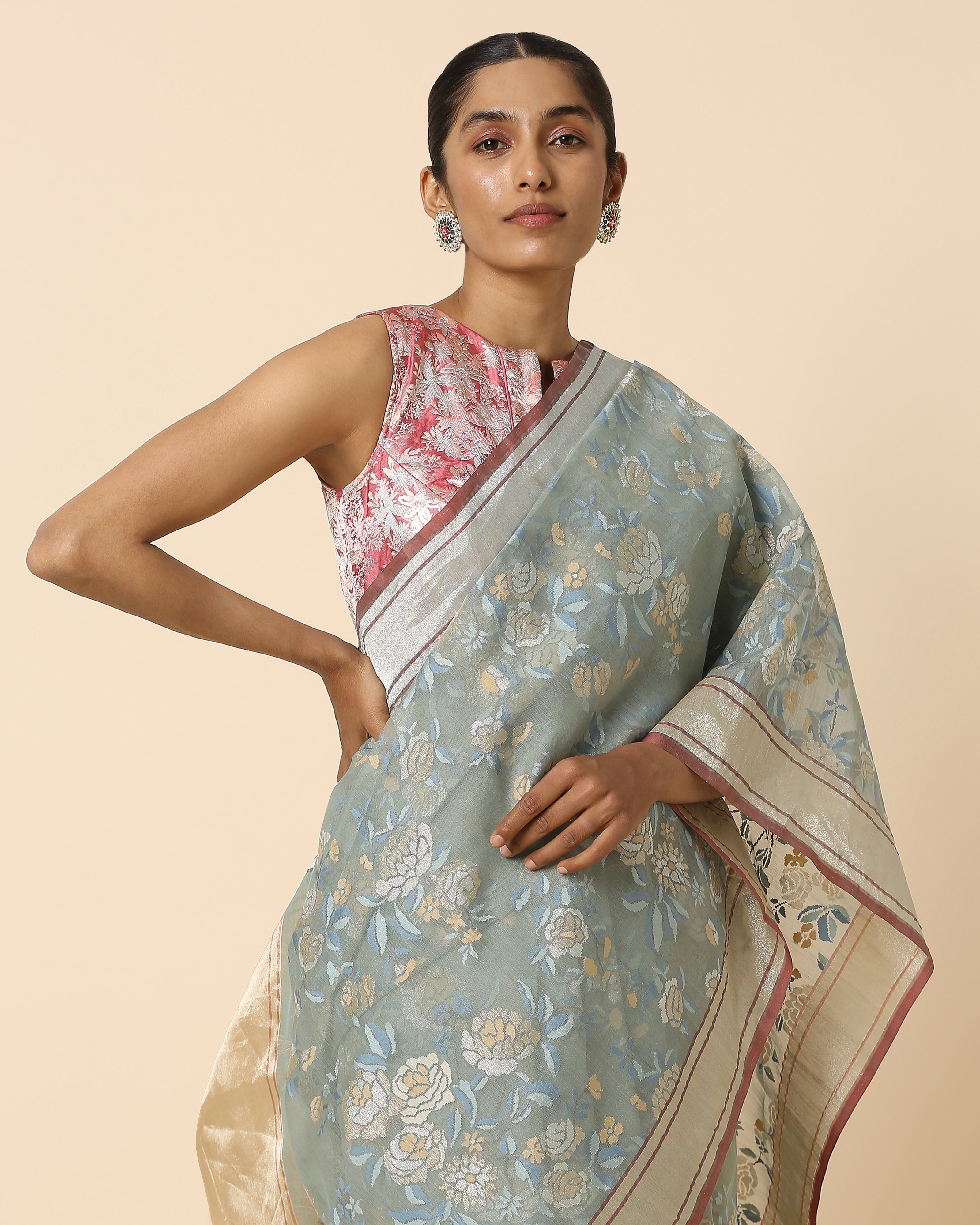 Oeshi Banarasi Jamdani Silk Cotton Saree