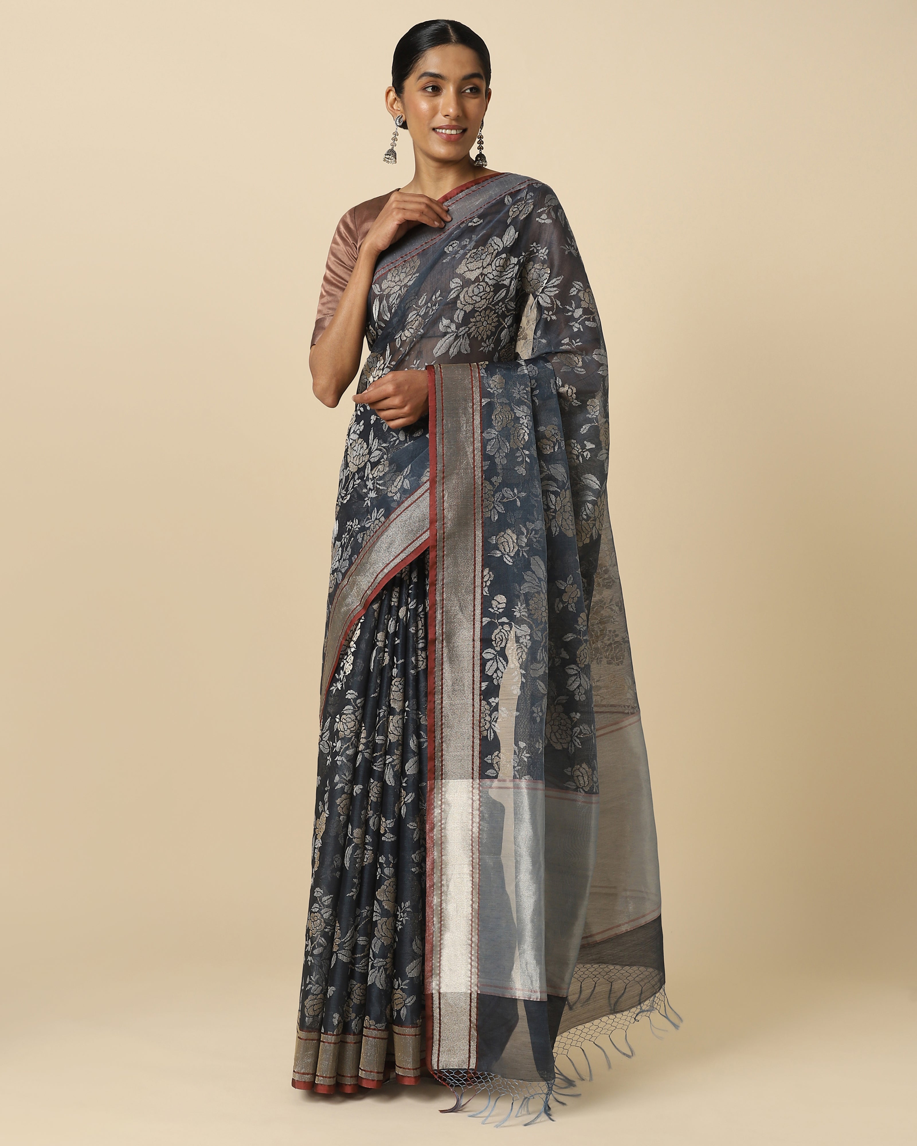 Oeshi Banarasi Jamdani Silk Cotton Saree