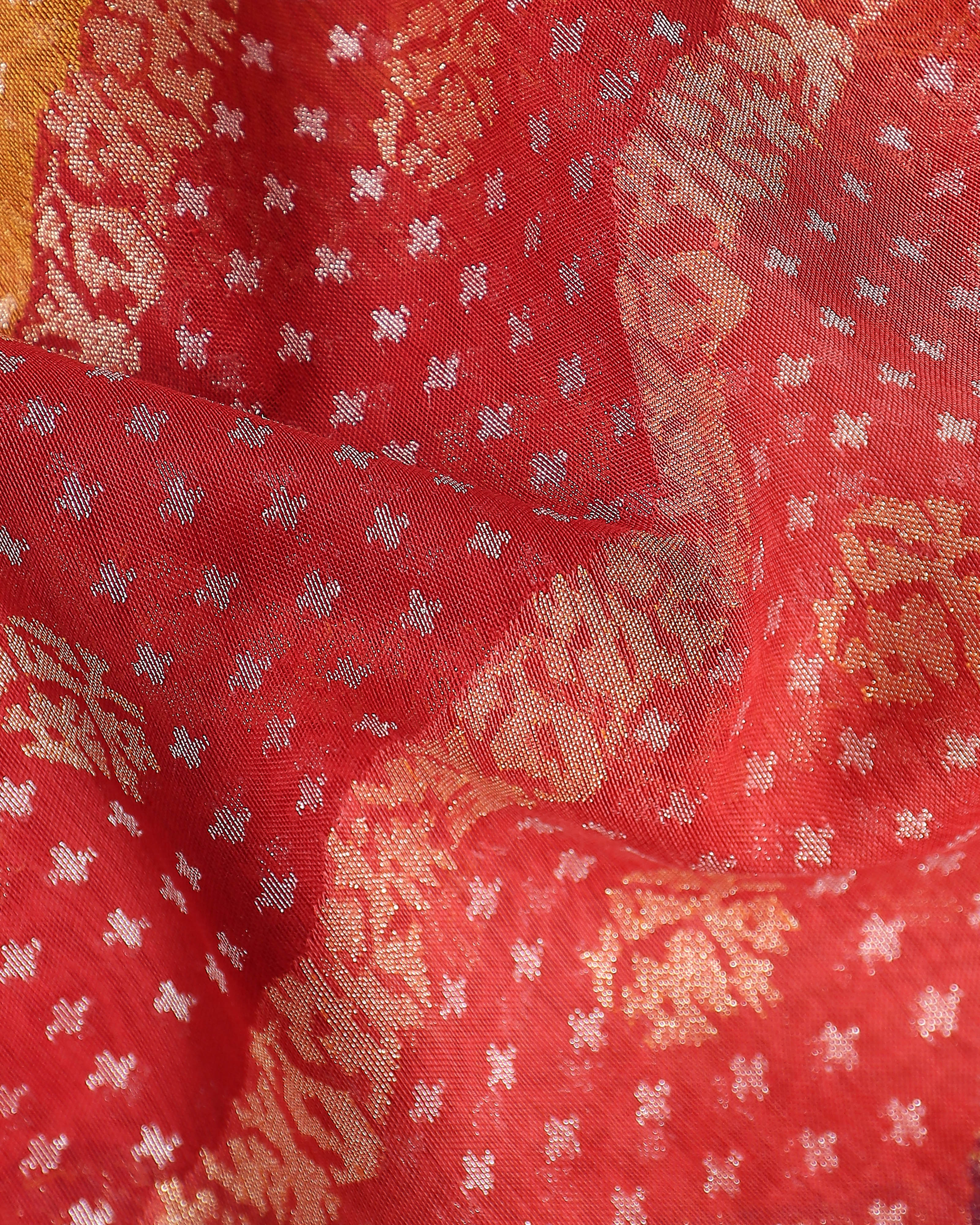 Adweta Banarasi Jamdani & Rangkaat Silk Cotton Saree