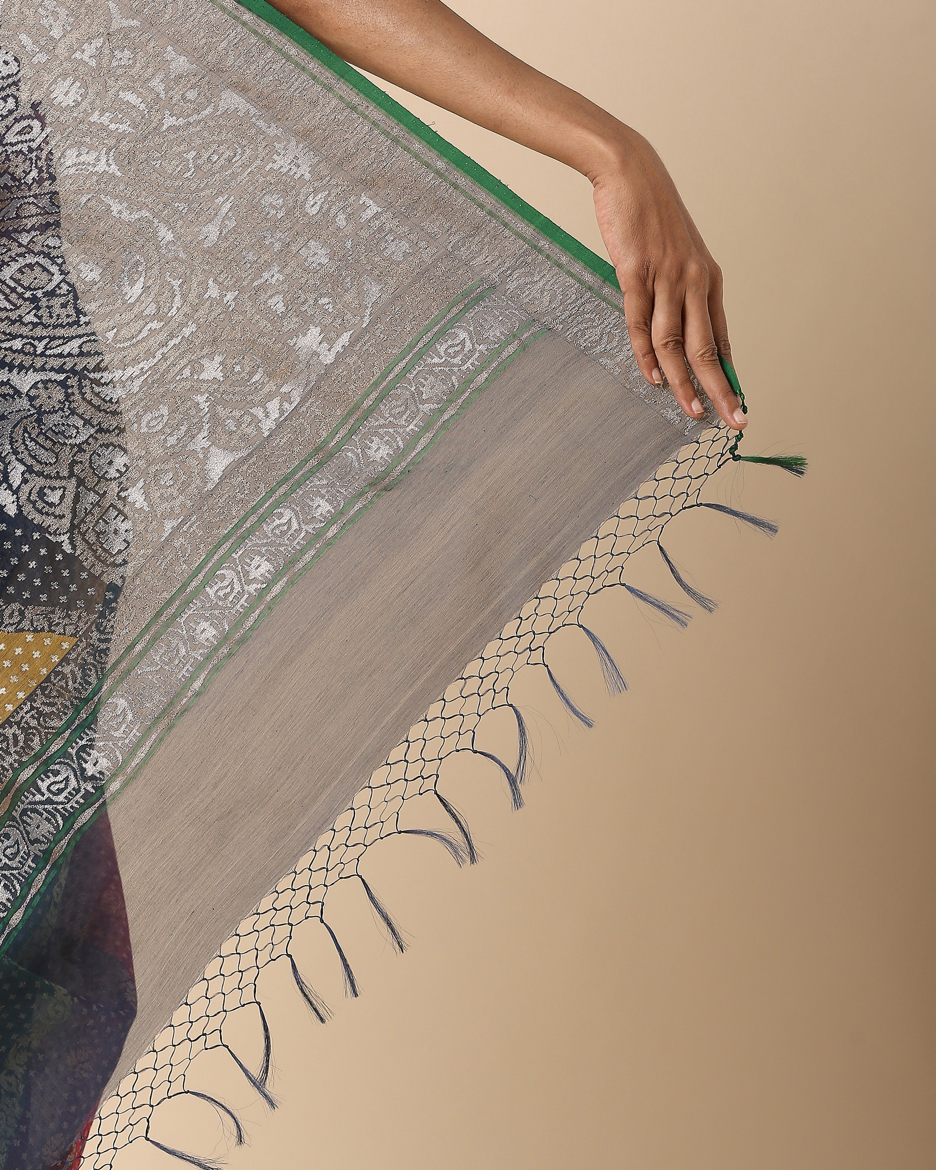 Adweta Banarasi Jamdani & Rangkaat Silk Cotton Saree