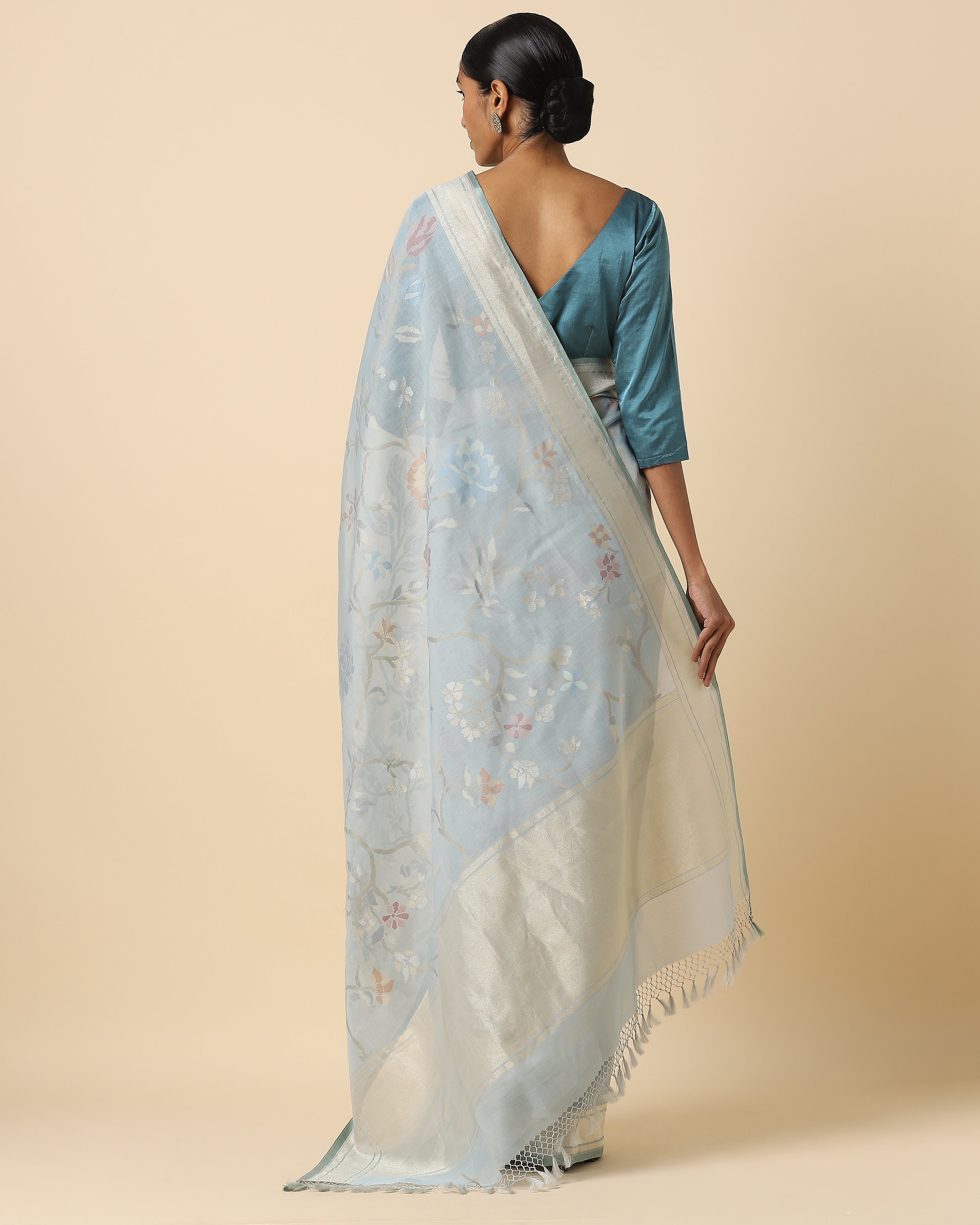 Madhul Banarasi Jamdani Silk Cotton Saree